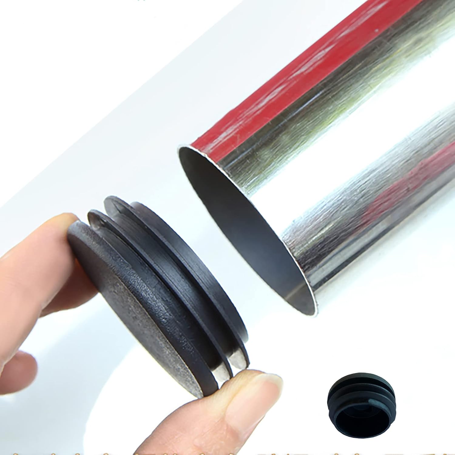 Tapón redondo de tubo de 1 pulgada, 20 tapones de plástico para silla, tapón de acabado deslizante, color negro, 0.984 in