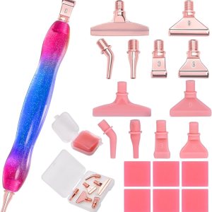 Praise V Do Kit de bolígrafo de pintura de diamante con 6 tornillos de punta de metal plateado de acero inoxidable, 6 placeres de plástico, 6 Praise V Do Kit de bolígrafo de pintura de diamante con 6 tornillos de punta de metal plateado de acero inoxidable, 6 placeres de plástico, 6