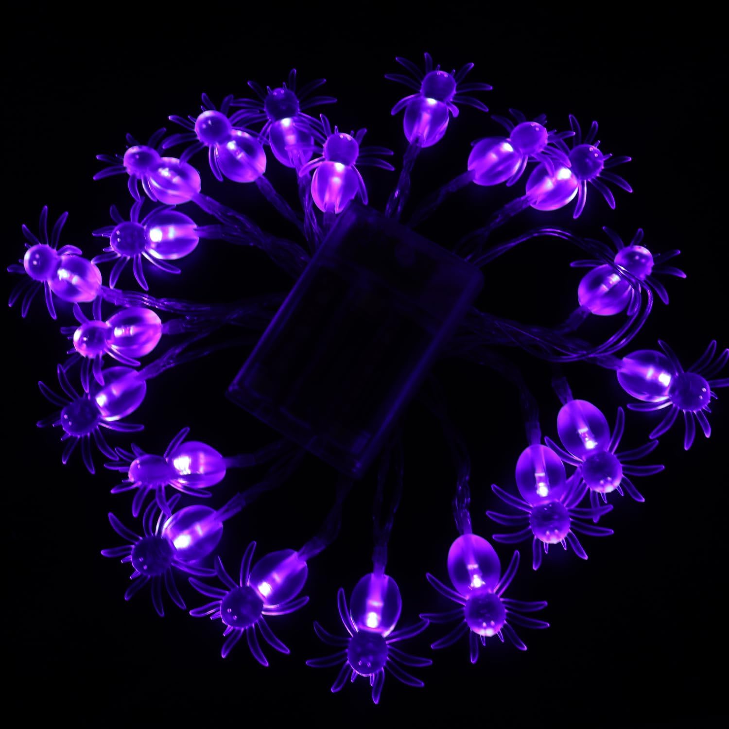KEPATO Guirnalda de luces de Halloween, 10 pies, 20 LED, funciona con pilas, luces de decoración de Halloween para interiores y exteriores, luces de