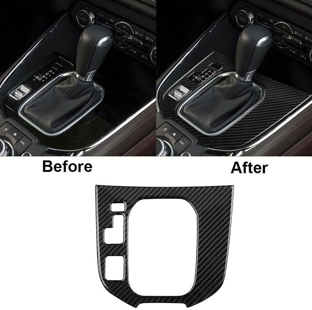 Cubierta interior del panel de cambio de engranajes de fibra de carbono ajuste para Mazda CX-9 2016-2020