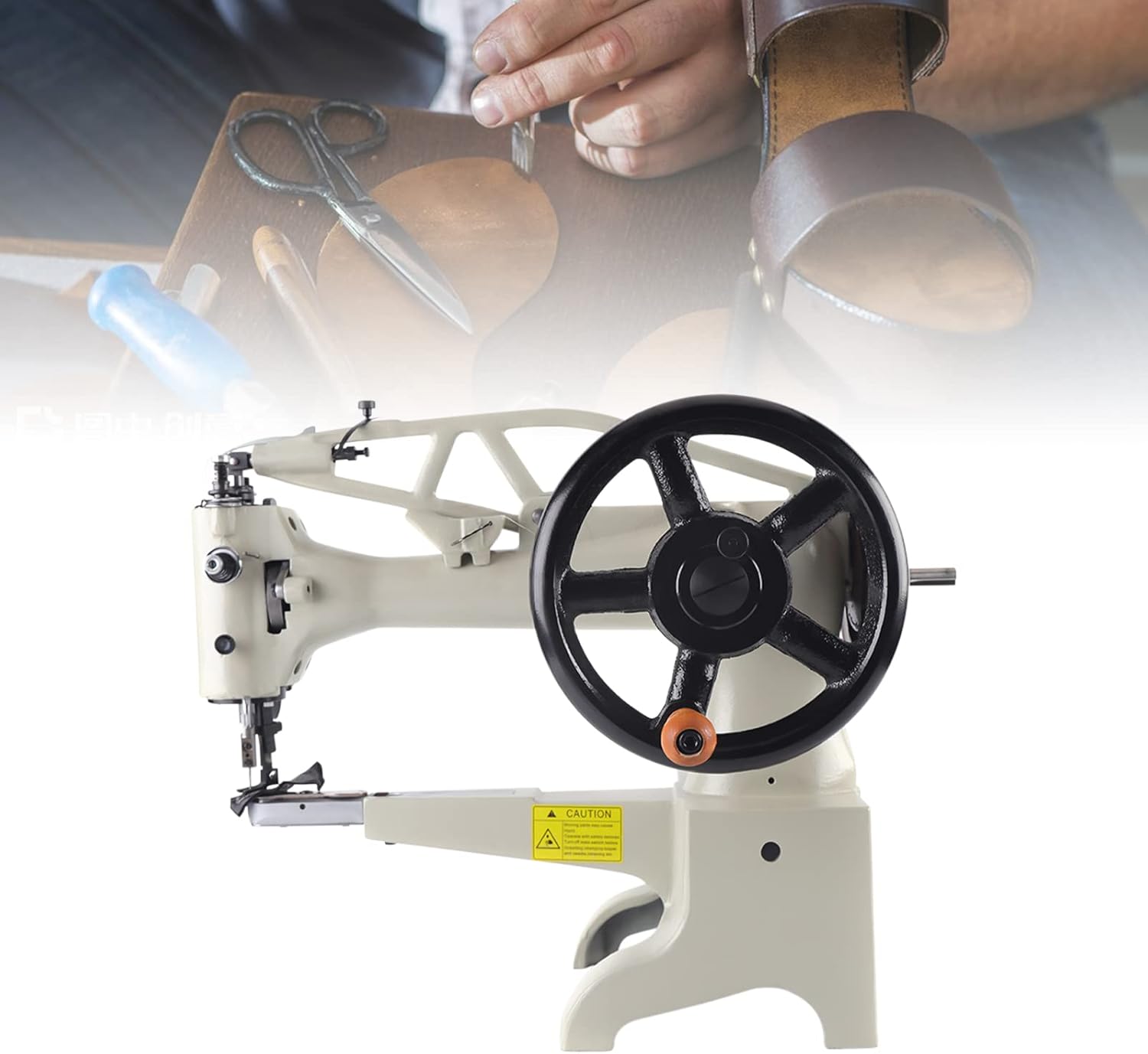 Cabezal de máquina de coser de cuero industrial, 11.8 pulgadas de longitud del brazo 500SPM máquina de reparación de zapatos de zapato, cabezal de