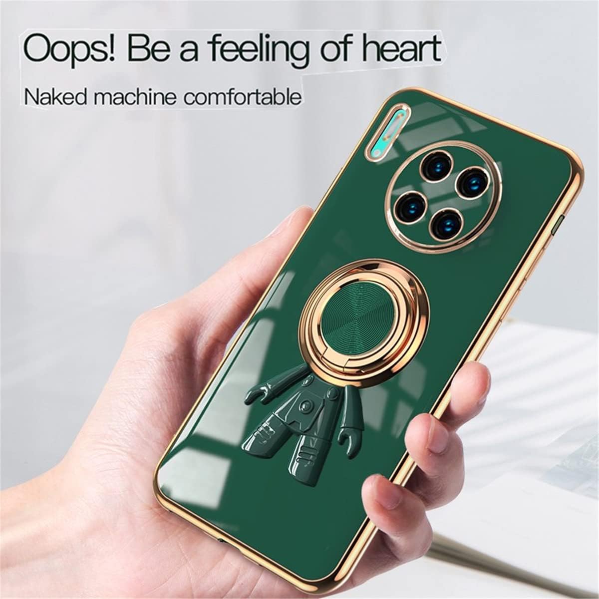 Funda brillante compatible con Huawei Mate 20 Pro, anillo magnético de silicona con soporte integrado, cubierta protectora de cuerpo completo a