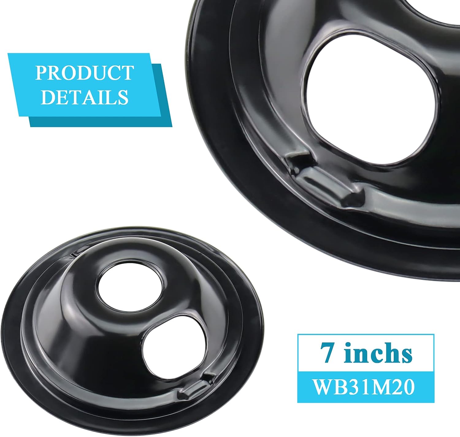 WB31M20 WB31M19 – Sartenes de goteo de porcelana y WB44T10011 Horno Estufa Horno Reemplazo de Elemento para Horno GE Hotpoint Ken-more