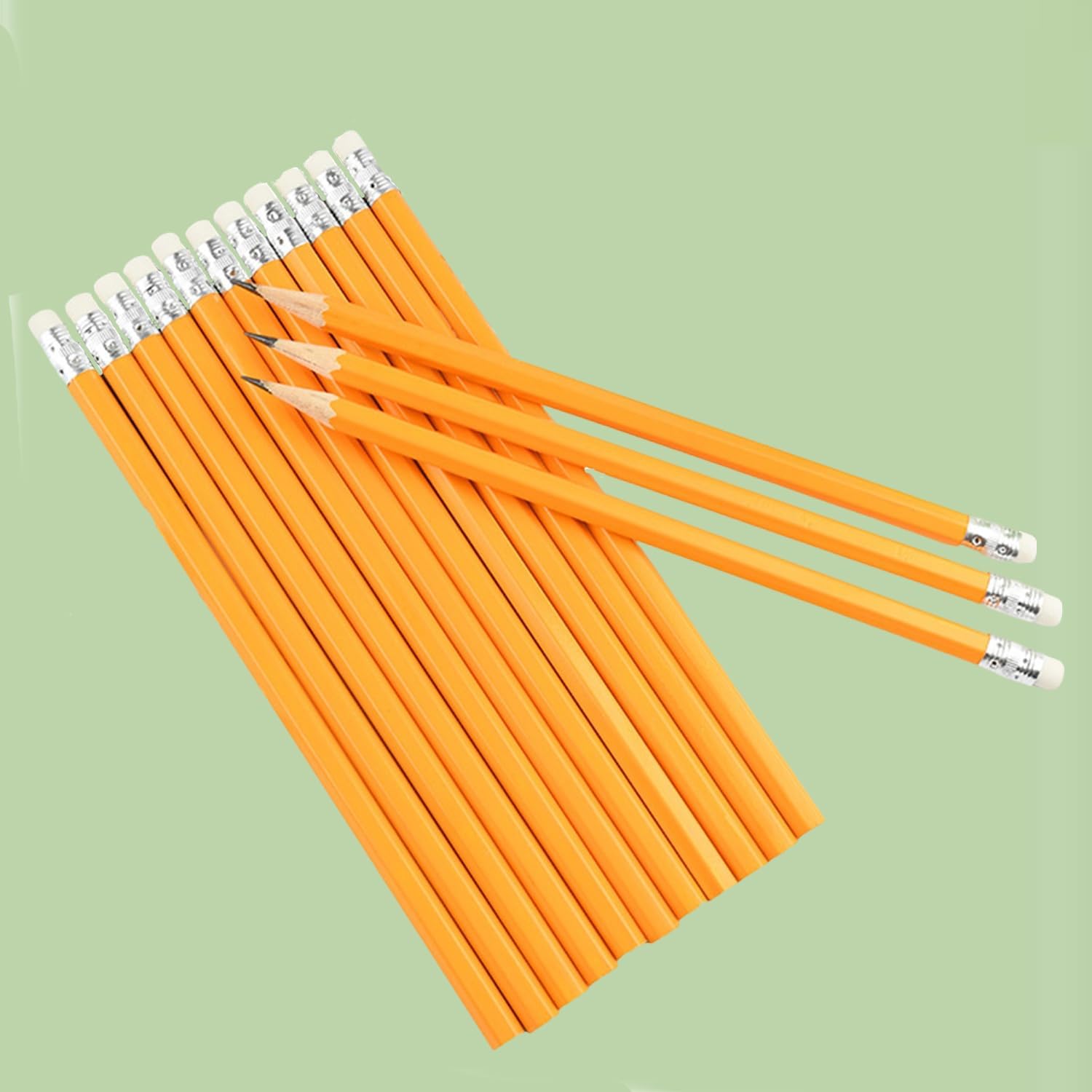 HB Pencils – Juego de 10 lápices de madera sin afilar #2 para niños, profesores, suministros escolares y de oficina