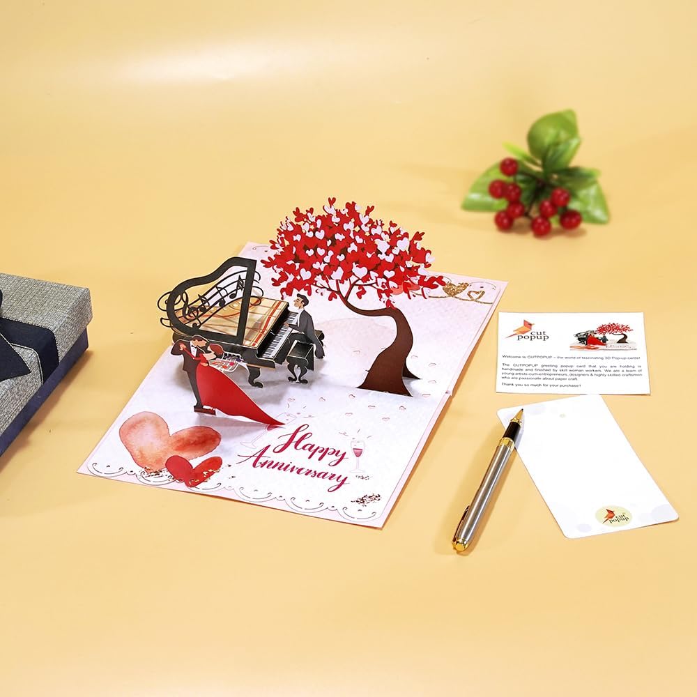 CUTPOPUP – Tarjeta de aniversario emergente, tarjeta de felicitación de boda 3D para jubilación (aniversario romántico)