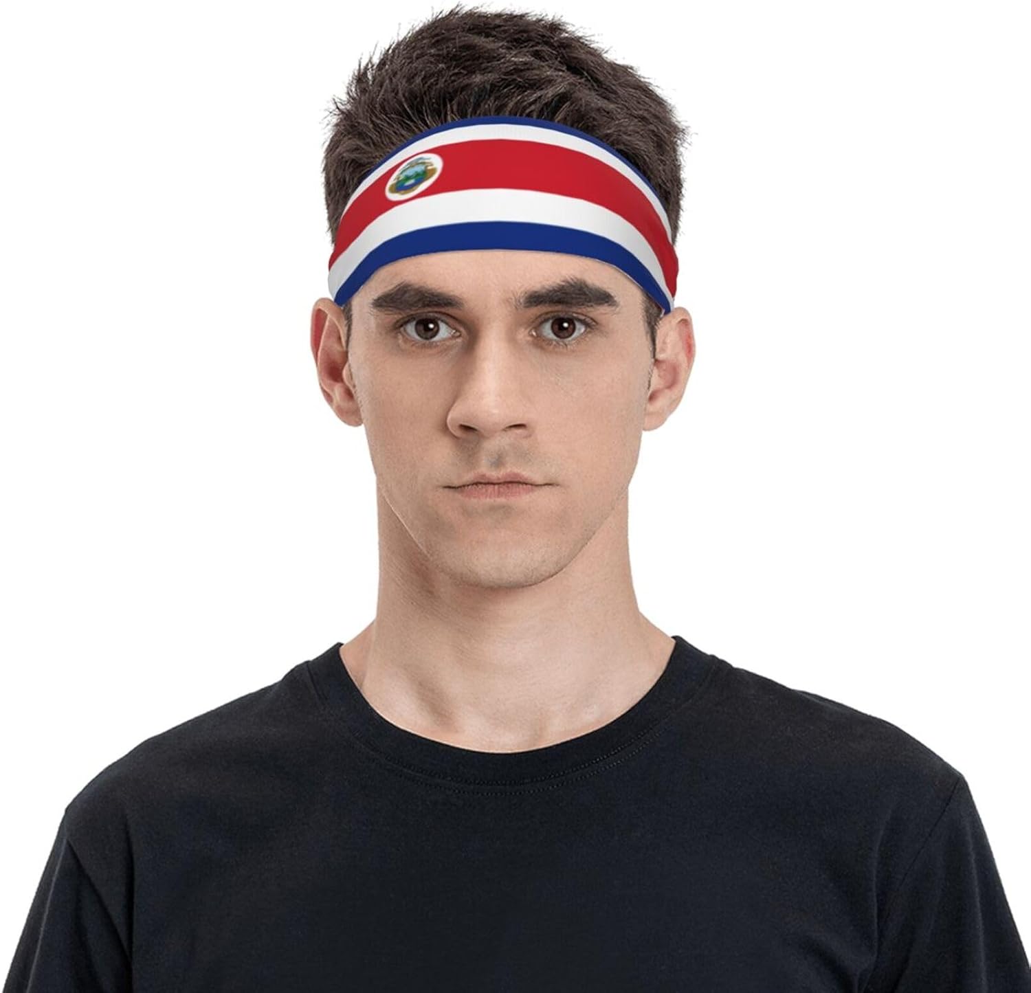 Diademas deportivas con bandera de Costa Rica para hombres y mujeres, absorbe la humedad, diademas deportivas para correr, fitness, yoga, ciclismo,