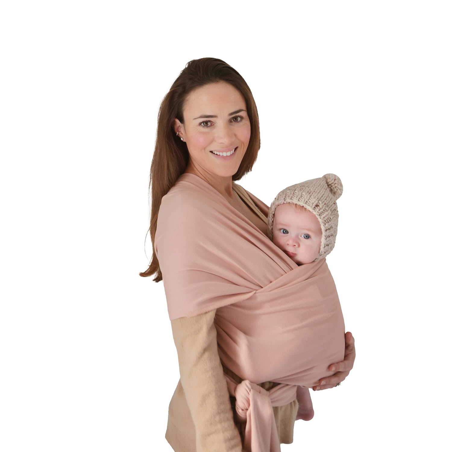 mushie Portabebés  100% algodón orgánico  Arnés infantil para recién nacidos y bebés de 8 a 35 libras (rubor)