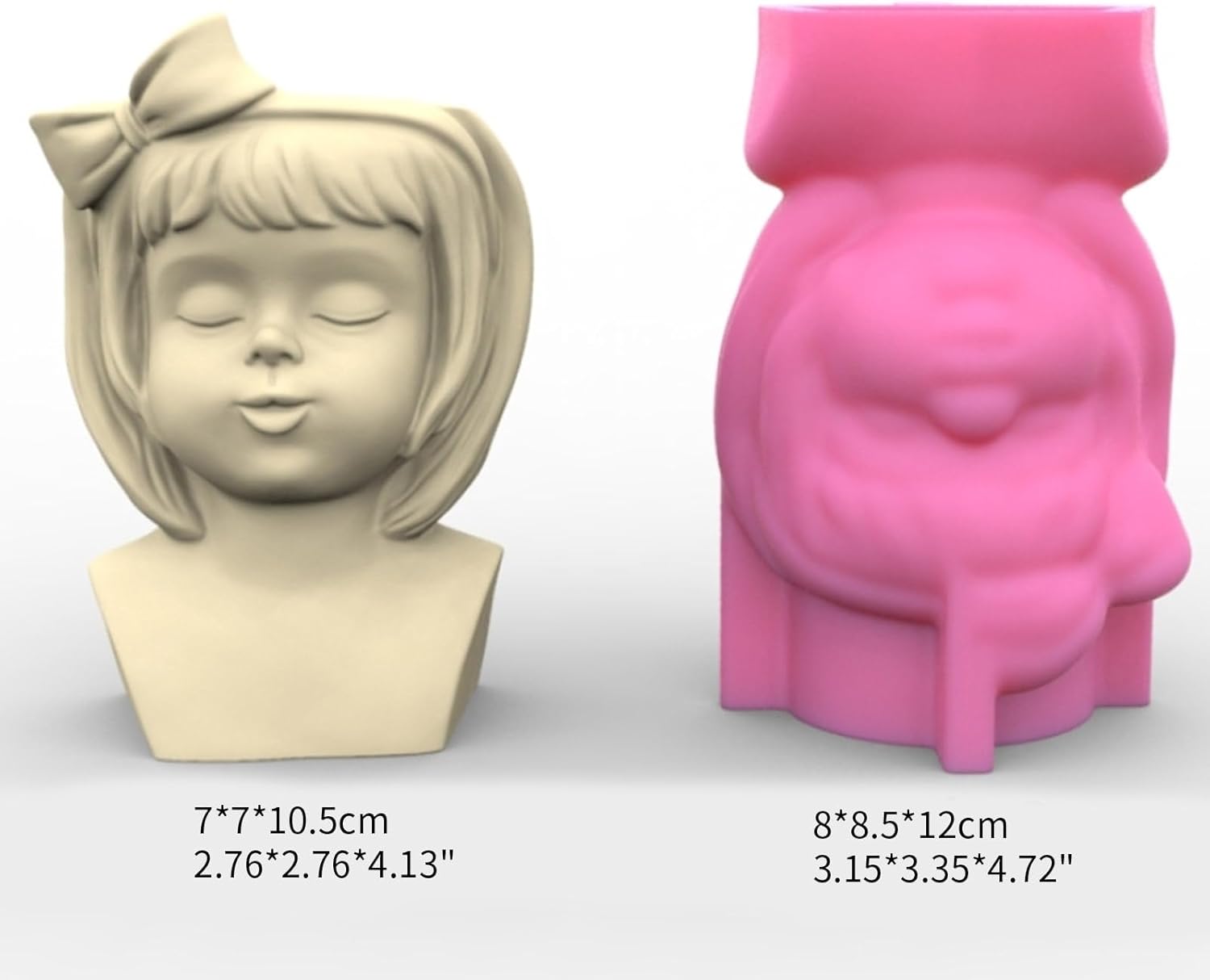 Bowknot Girl Flower Pot Molde de silicona Molde de concreto Candelabro de resina Molde de bricolaje para macetas suculentas Moldes de decoración de