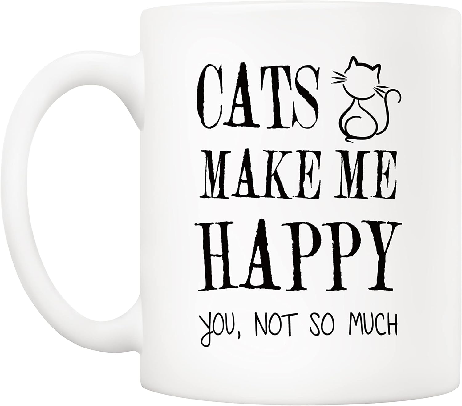 5Aup Divertida taza de café con diseño de gato para amantes de los gatos, gatos me hacen feliz, no much tazas, regalos de Navidad para gatos,