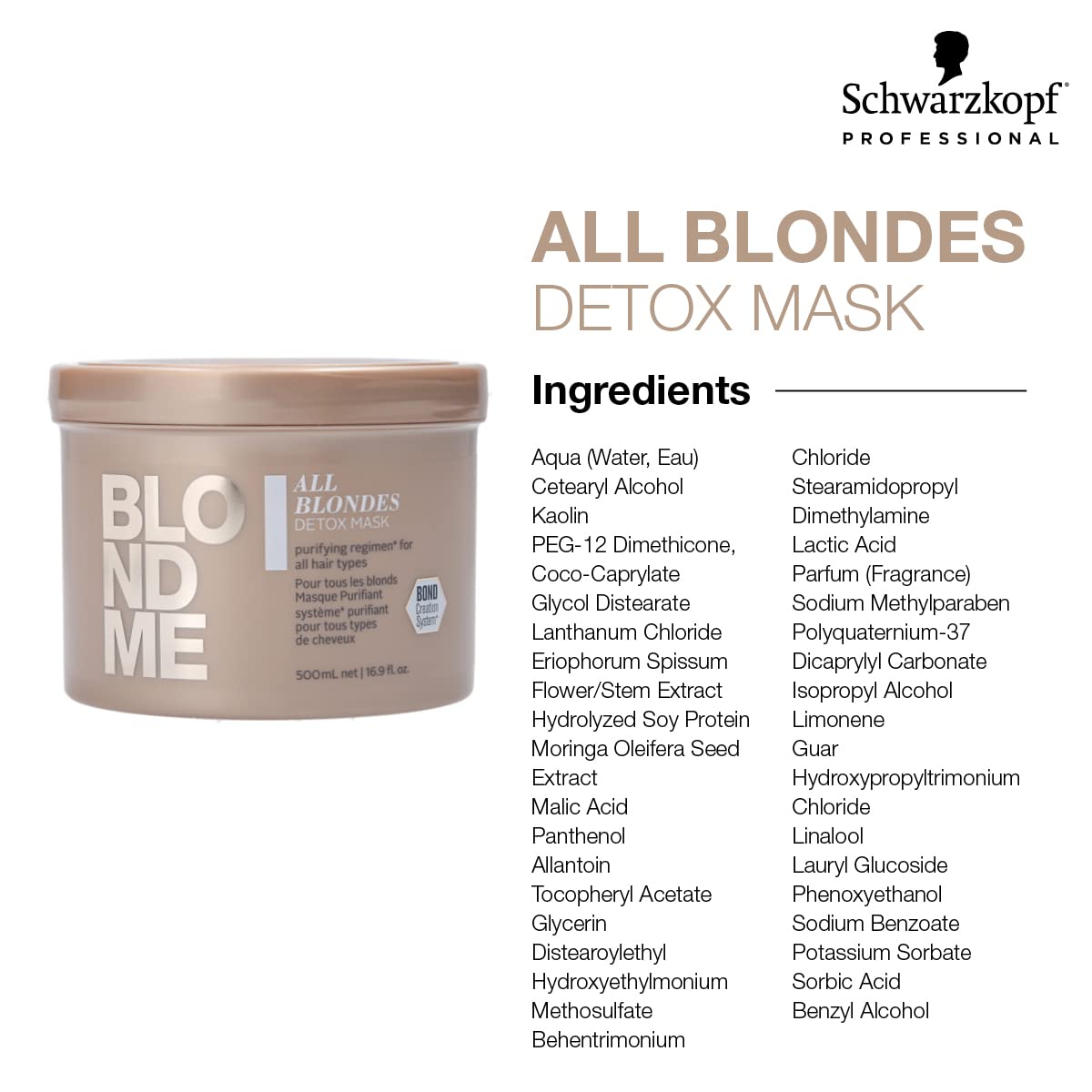 BLONDME All Blondes Detox Mask  Purifying and Detoxifying Hair Care for Color Treated and Natural Blonde Hair  Hydrating Treatment Removes
