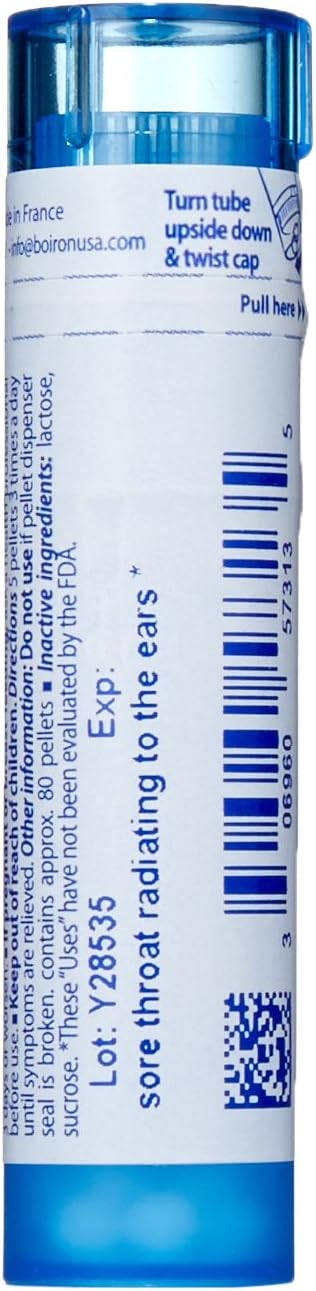 Boiron Phytolacca Decandra 30C (paquete de 5), medicina homeopática para el dolor de garganta