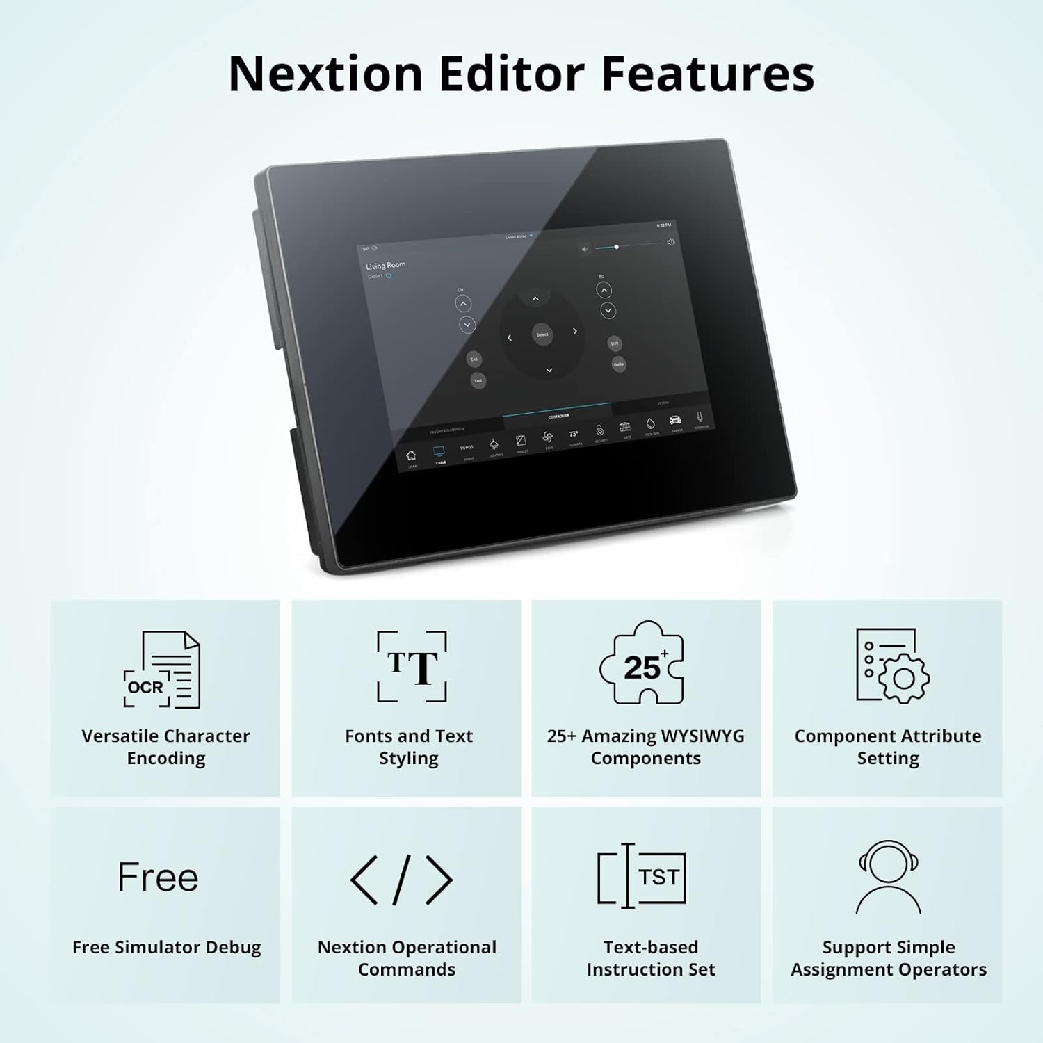 Nextion Pantalla HMI inteligente de 7.0  NX8048P070-011C-Y Pantalla táctil LCD-TFT capacitiva 800 * 480 con gabinete, Nextion Display Soporte Video
