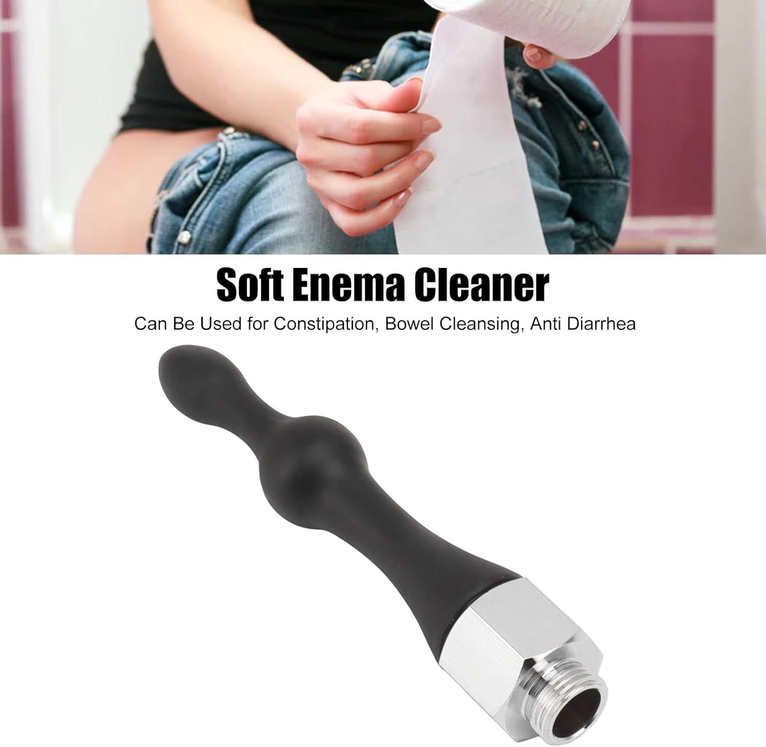 Limpiador de enema anal de silicona, limpiador de ducha anal, limpiador de enema de intestino trasero de silicona suave, limpiador de enema anal