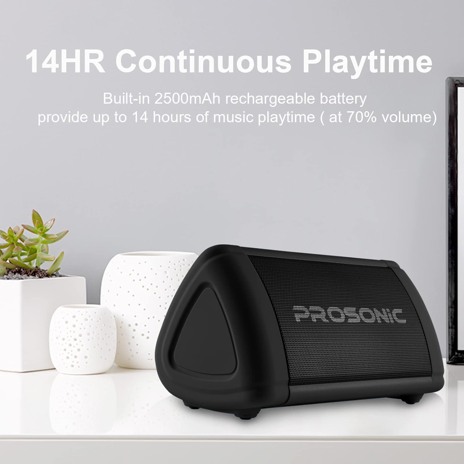 Prosonic BT3 – Altavoz Bluetooth inalámbrico portátil con sonido estéreo de 10 W y refuerzo de graves – Sonido rico y graves intensos – Bluetooth