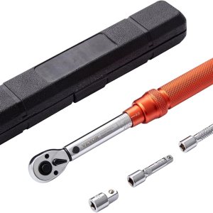 VEVOR Llave dinamométrica de clic de 14 pulgadas, 20-200in.lb3-23n.m básculas mecánicas de doble rango, doble dirección ajustable con adaptadores de VEVOR Llave dinamométrica de clic de 14 pulgadas, 20-200in.lb3-23n.m básculas mecánicas de doble rango, doble dirección ajustable con adaptadores de