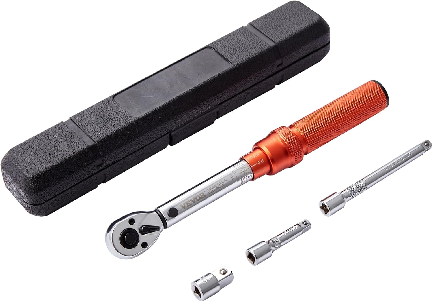 VEVOR Llave dinamométrica de clic de 14 pulgadas, 20-200in.lb3-23n.m básculas mecánicas de doble rango, doble dirección ajustable con adaptadores de