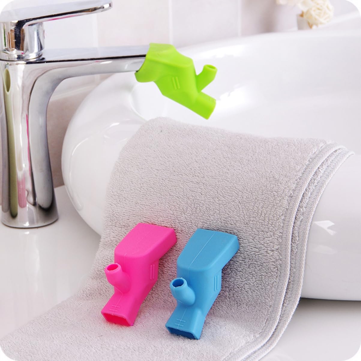 DOITOOL Accesorios de manguera Accesorios Bling Cubierta de la boquilla de la bañera Extensor de grifo de seguridad Extensor de grifo de baño Lavabo