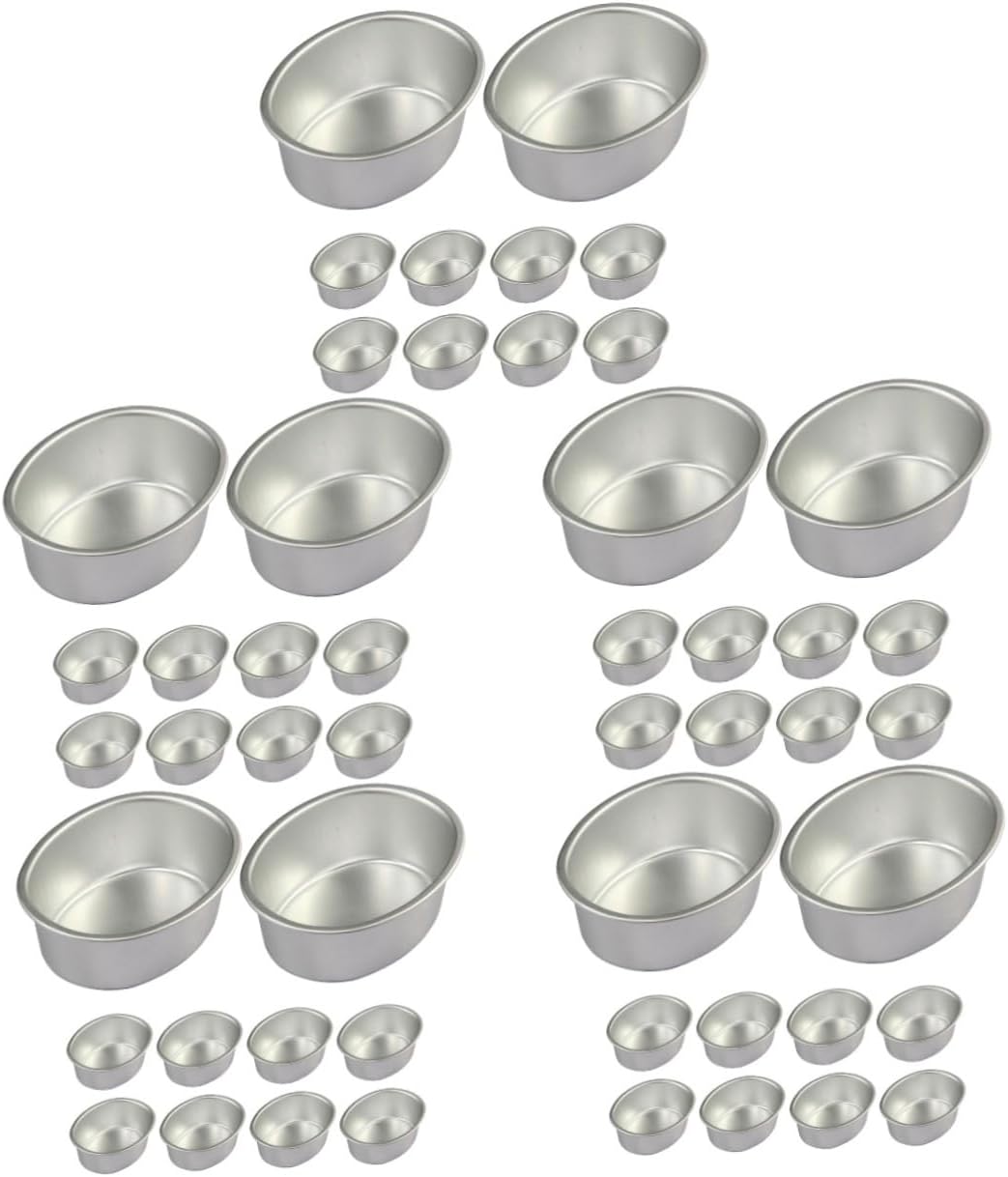 Abaodam 50 moldes ovalados de forma ovalada para queso, molde para hornear pudín, platos para hornear pan, bandeja redonda para hornear, sartén de