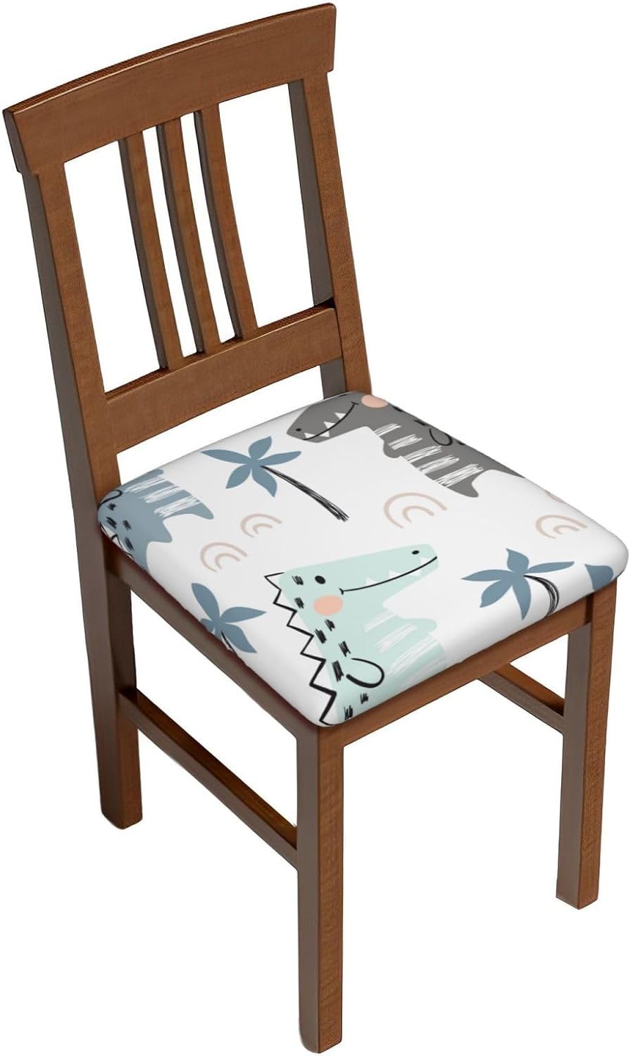 Juego de 4 fundas de cojín para silla de comedor de cocodrilo, extraíbles y lavables, fundas para sillas de comedor reutilizables para sillas de