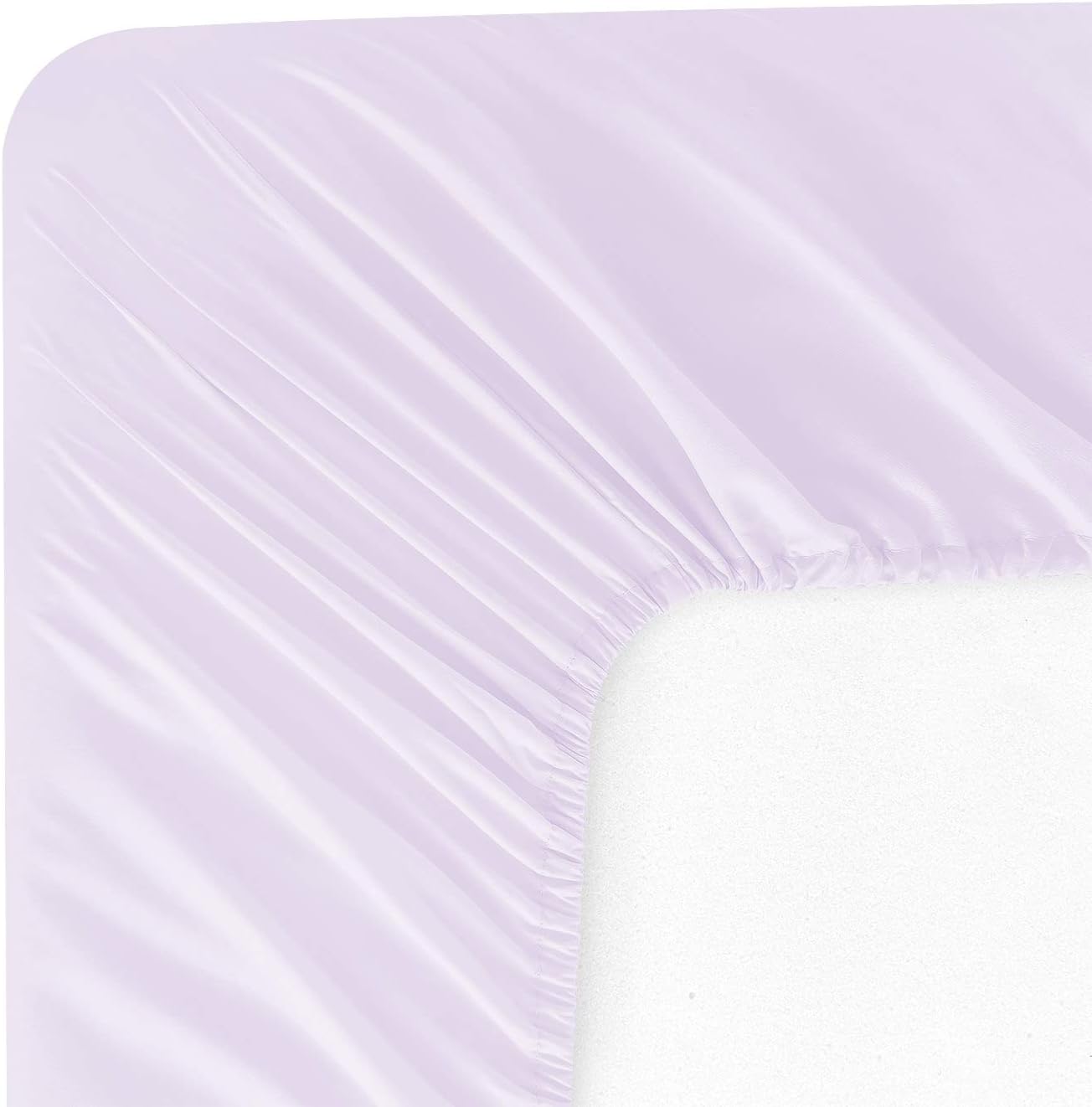 WAVVA Soft Bedding – Juego de sábanas de 6 piezas, 1800 hilos, bolsillo profundo, resistente a las arrugas y a la decoloración, lila claro, tamaño