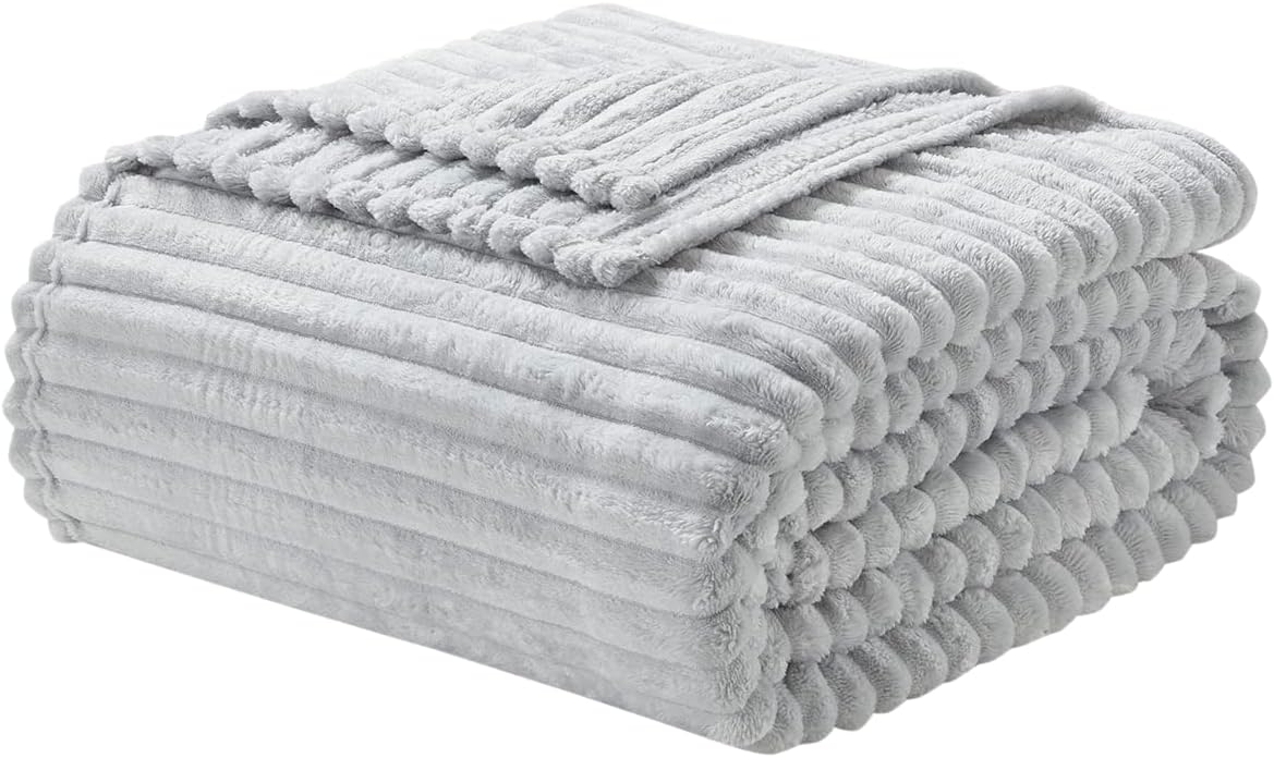 Nestl – Manta de forro polar de felpa cortada, tamaño manta, ligera y súper suave, mullida, para cama , lavable a máquina, 50×60 pulgadas, color