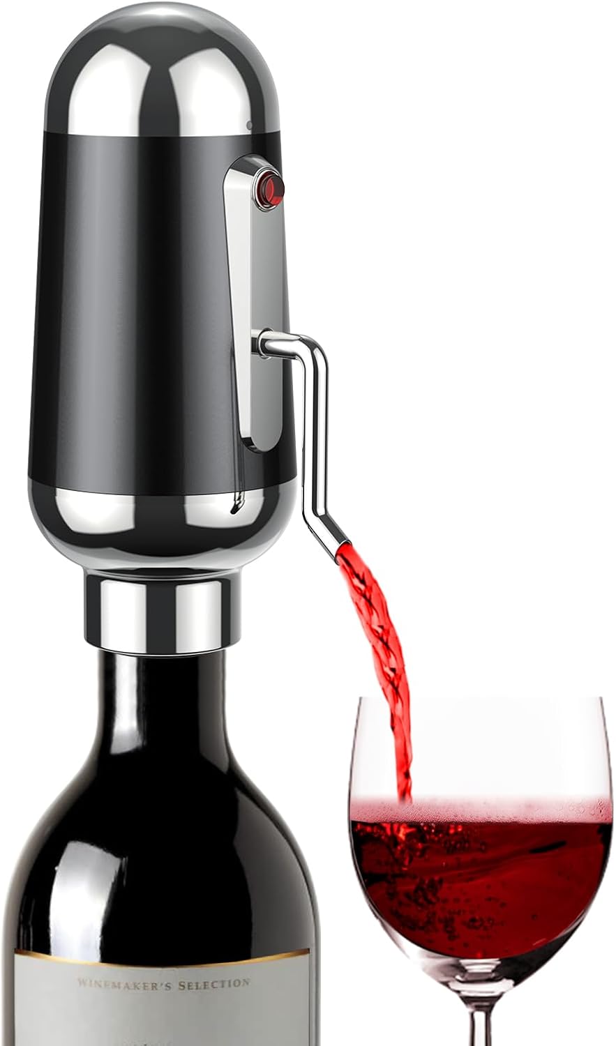 ADWSET – Aireador de vino, decantador eléctrico de vino mejorado, aireador de aire de vino, dispensador de vino con boquilla para entusiastas