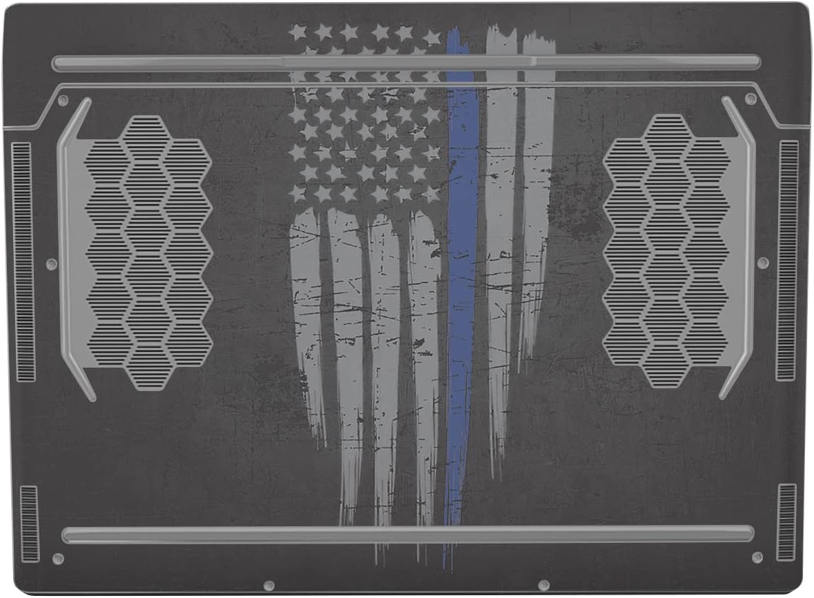 MightySkins Skin – Kit de envoltura completa compatible con Alienware X17 R2 (2022), línea azul fina, cubierta protectora, duradera y única, fácil