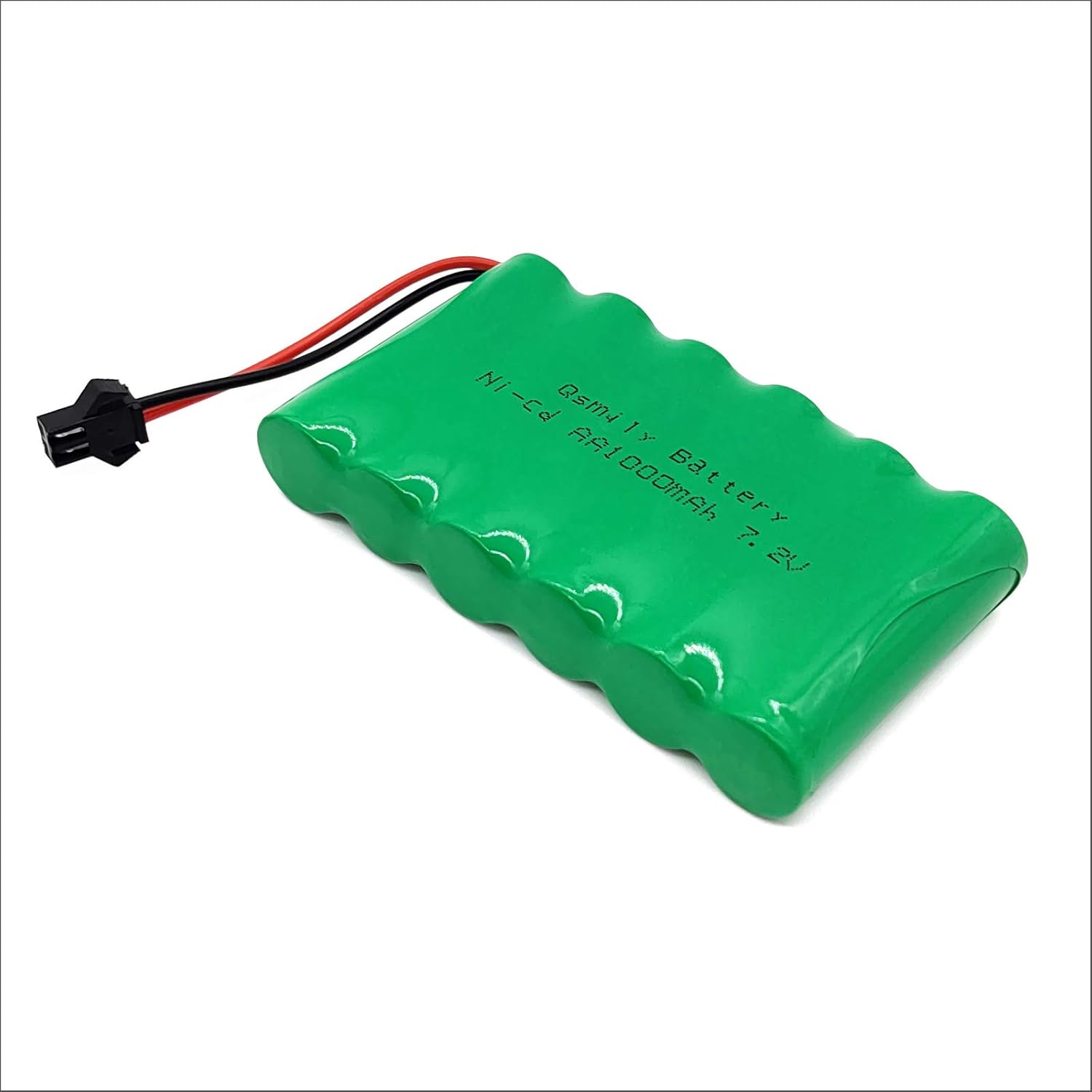Qsmily Batería RC de 7.2 V, conector SM, batería recargable de Ni-Cd de 1000 mAh con cable de carga, adecuada para camión RC, camión de construcción