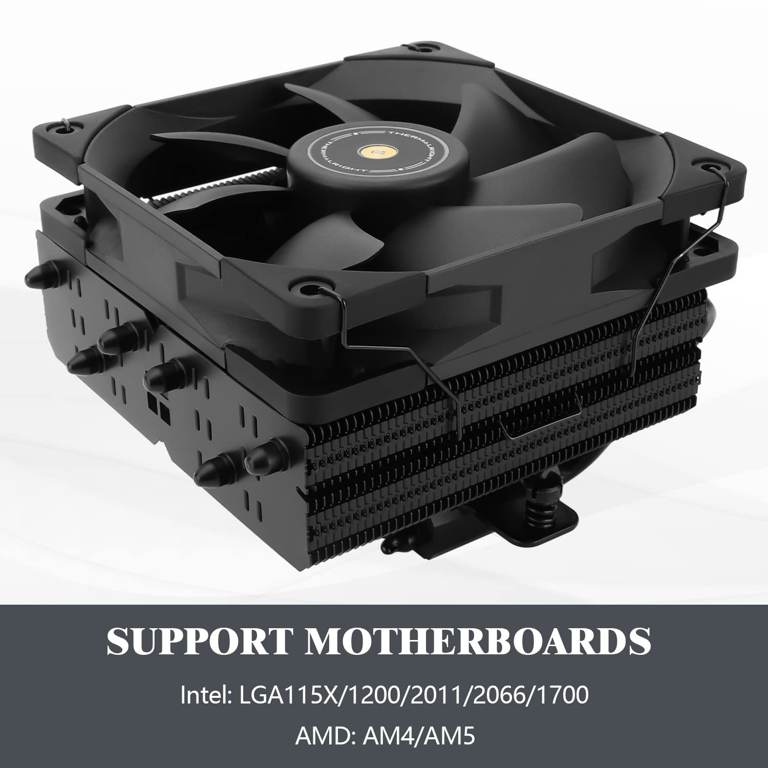 Thermalright Enfriador de aire para CPU SI-100, tubos de calor de 6 × 0.236 in, enfriador de CPU silencioso TL-E12B PWM con rodamiento S-FDB V2.0,