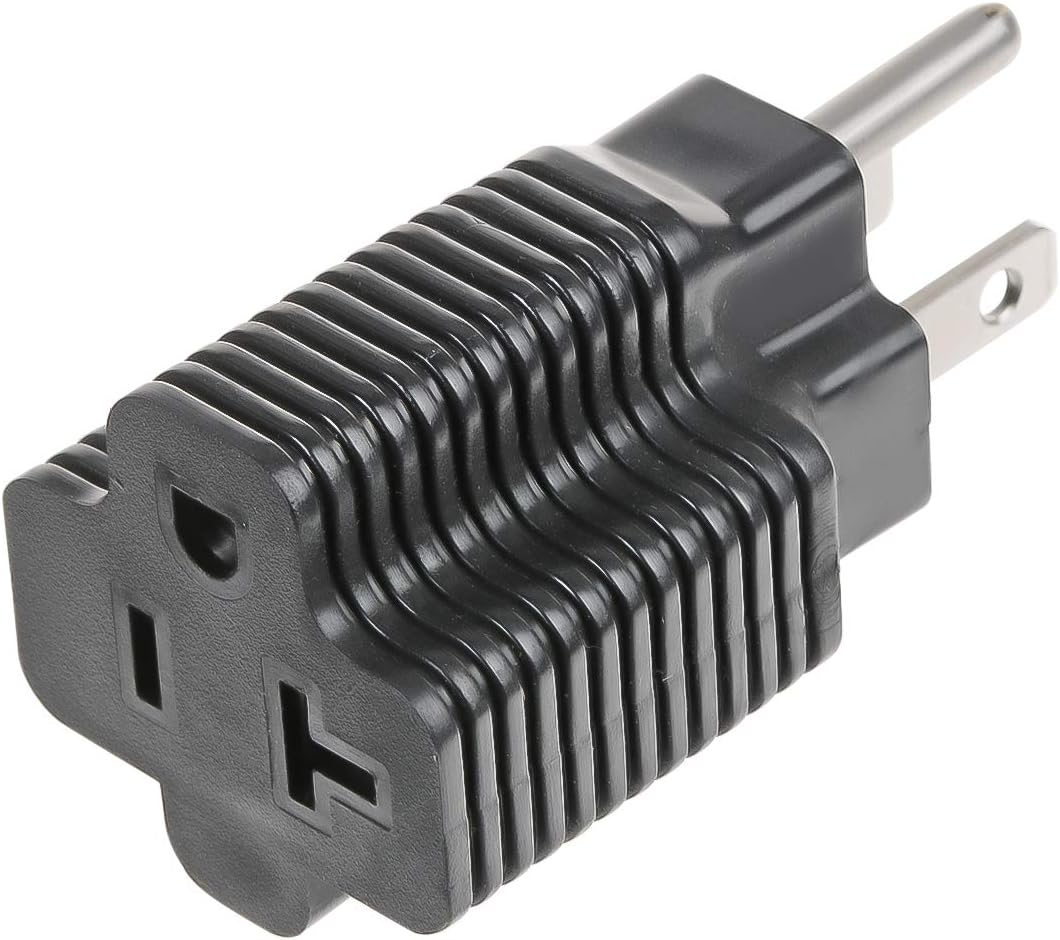 Adaptador NEMA 5-15P a 5-1520R, enchufe doméstico de 15 amperios a adaptador hembra T-Blade de 20 amperios, macho de 15 amperios a enchufe hembra de