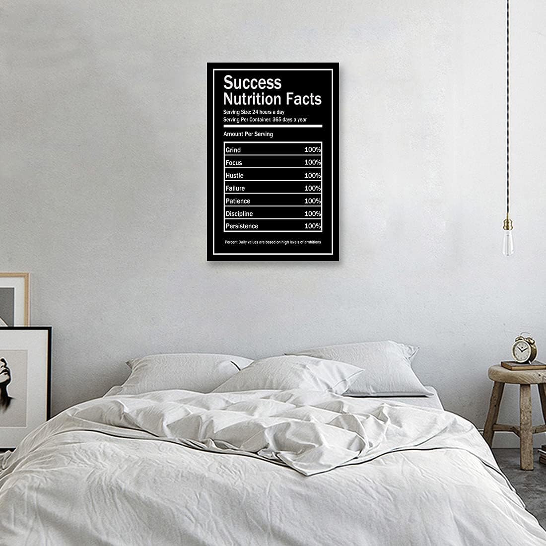 Lienzo decorativo para pared, con citas inspiradoras de empresarios, hechos nutricionales de éxito, impresión inspiradora moderna, decoración de