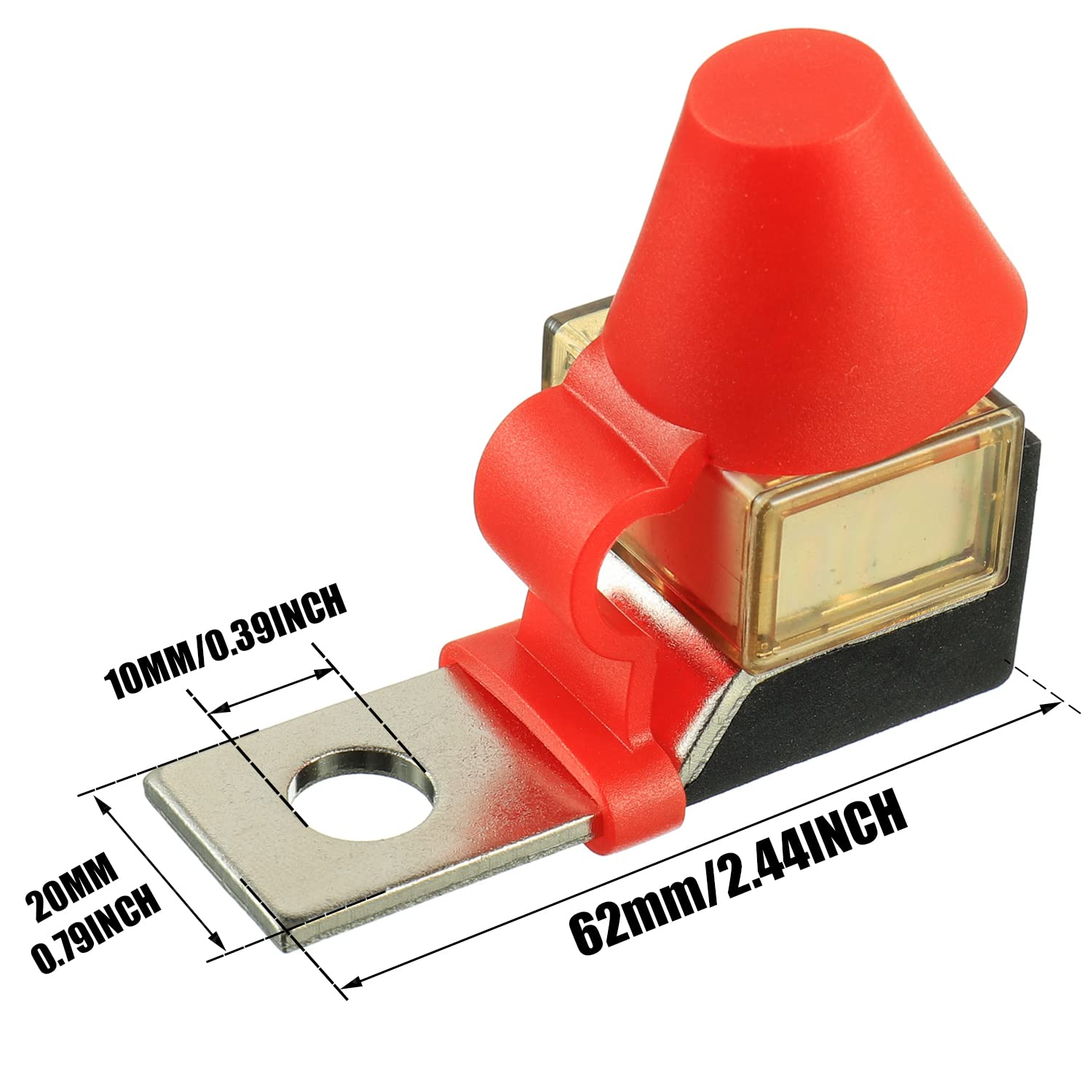 MRBF – Soporte de fusibles para bloque de terminales, solo perno prisionero de 516 pulgadas (M8), fusible de batería compacto 75A