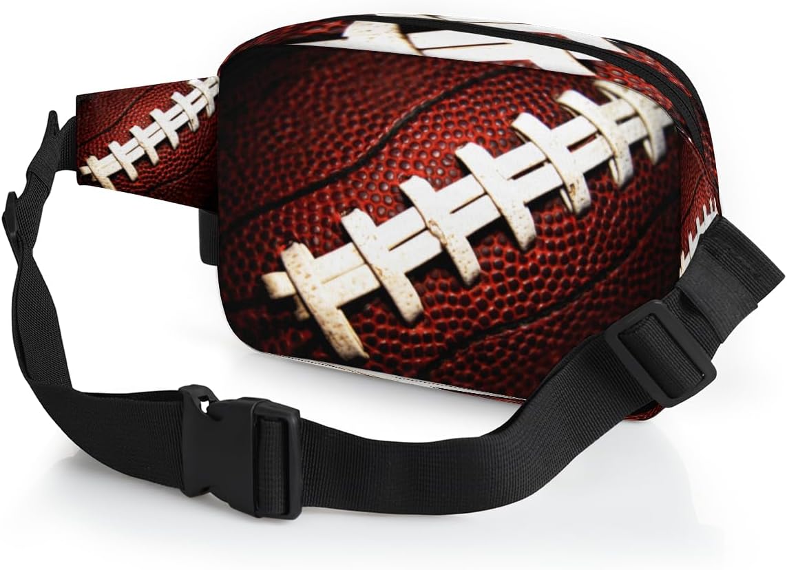 Riñonera de fútbol americano para hombres y mujeres, bolsa cruzada de fútbol con correa ajustable, bolsa impermeable para viajes, caminar, correr,