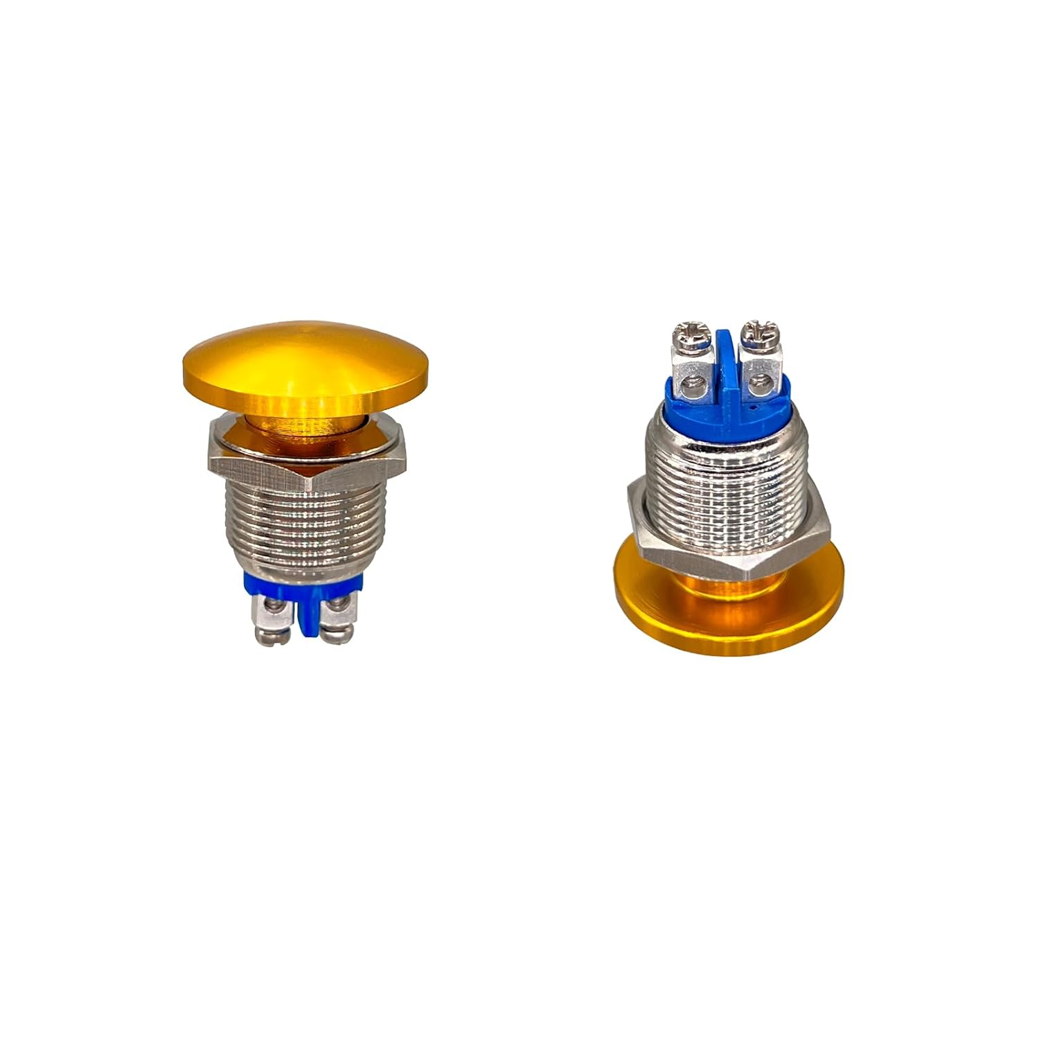 Xnrtop 2 interruptores de botón en forma de hongo de 0.866 pulgadas, impermeables, 1NO SPST, botón de inicio momentáneo, encendido y apagado,