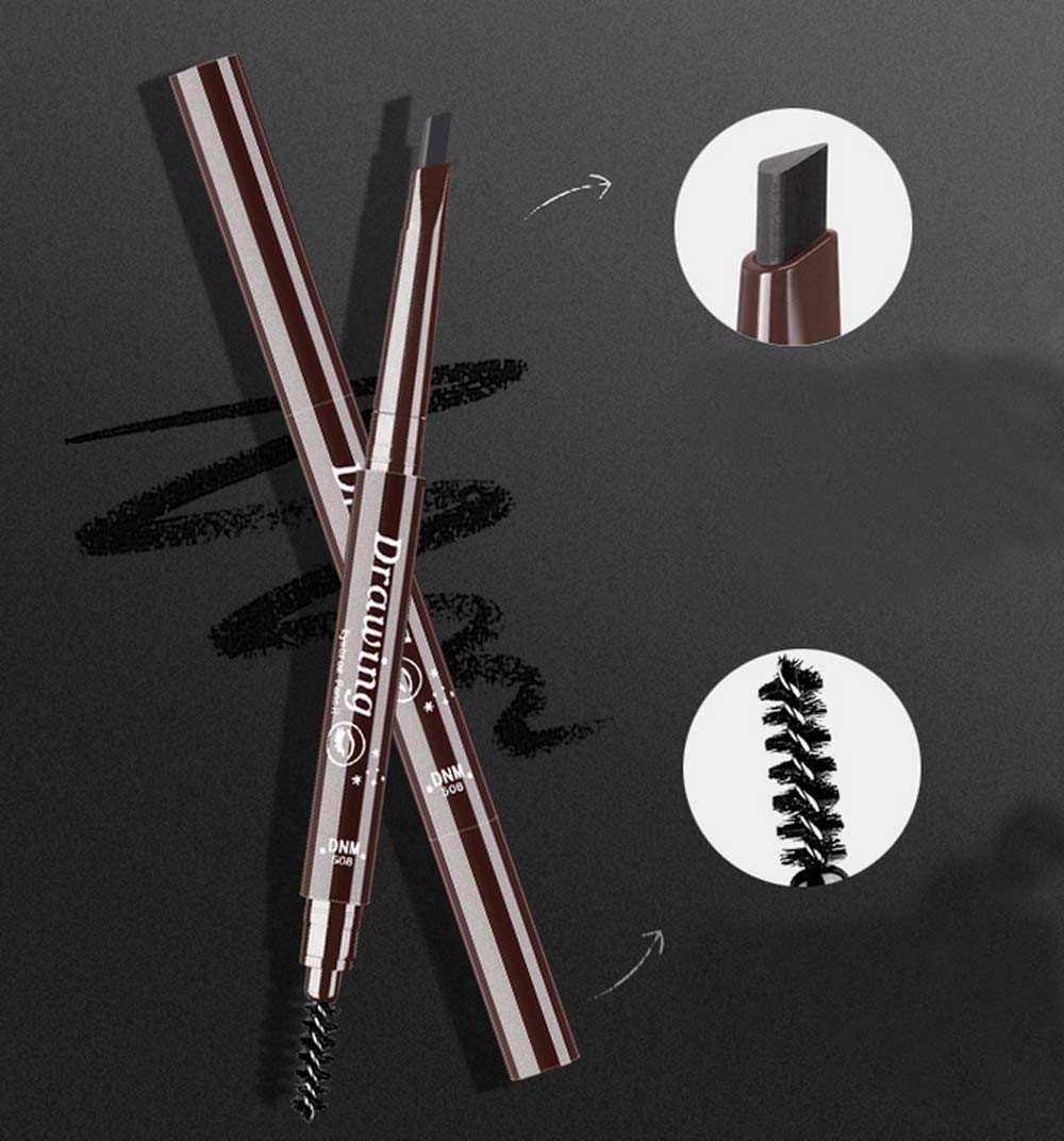 Lápiz de cejas duradero, resistente al agua, duradero, para cejas, 5 colores para elegir, cejas naturales que duran mucho tiempo (marrón oscuro)