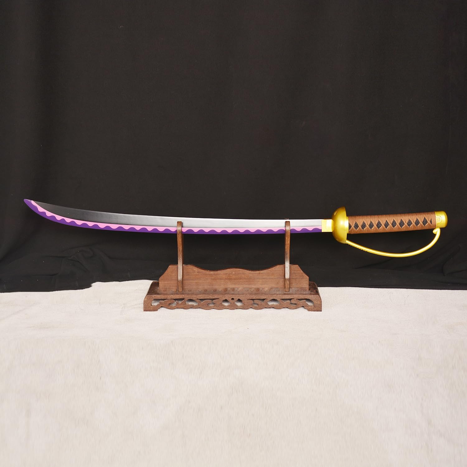 Sword fort Espadas de acero al carbono Roronoa Zoro de metal real de aproximadamente 41 pulgadas, Katana Anime Cosplay espada, Yama Enma ArashiDeath