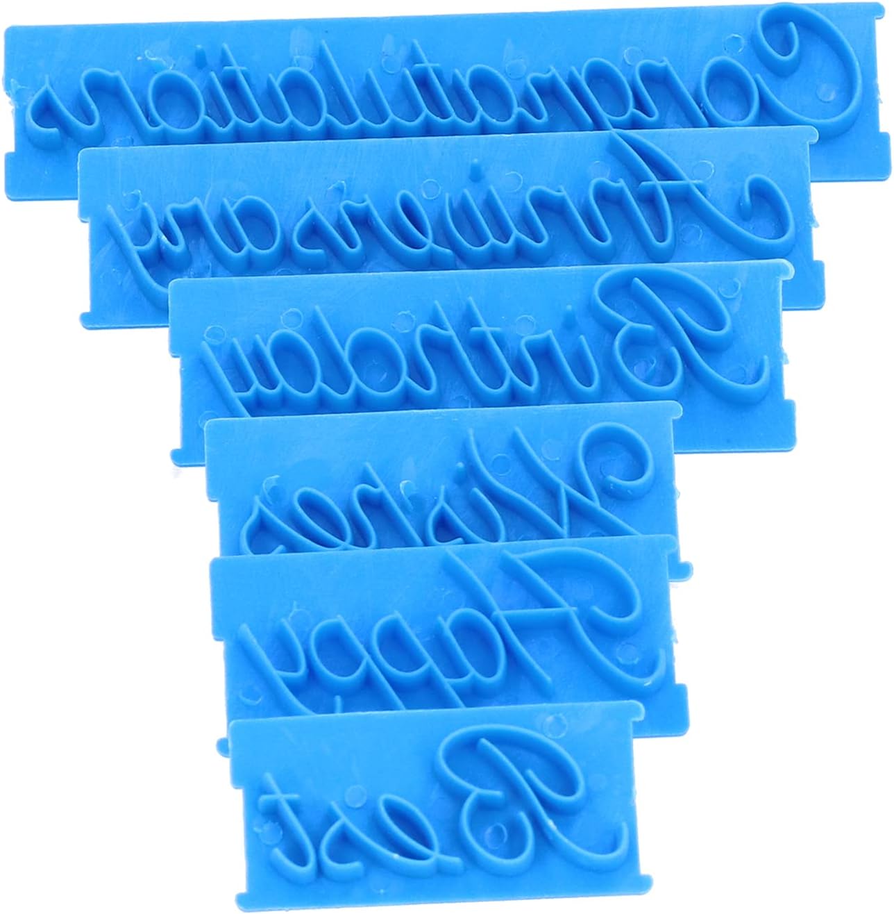 6 moldes para moldes de galletas para fondant, moldes de letras escritas a mano para tartas, moldes de palabras para sellos, feliz cumpleaños,