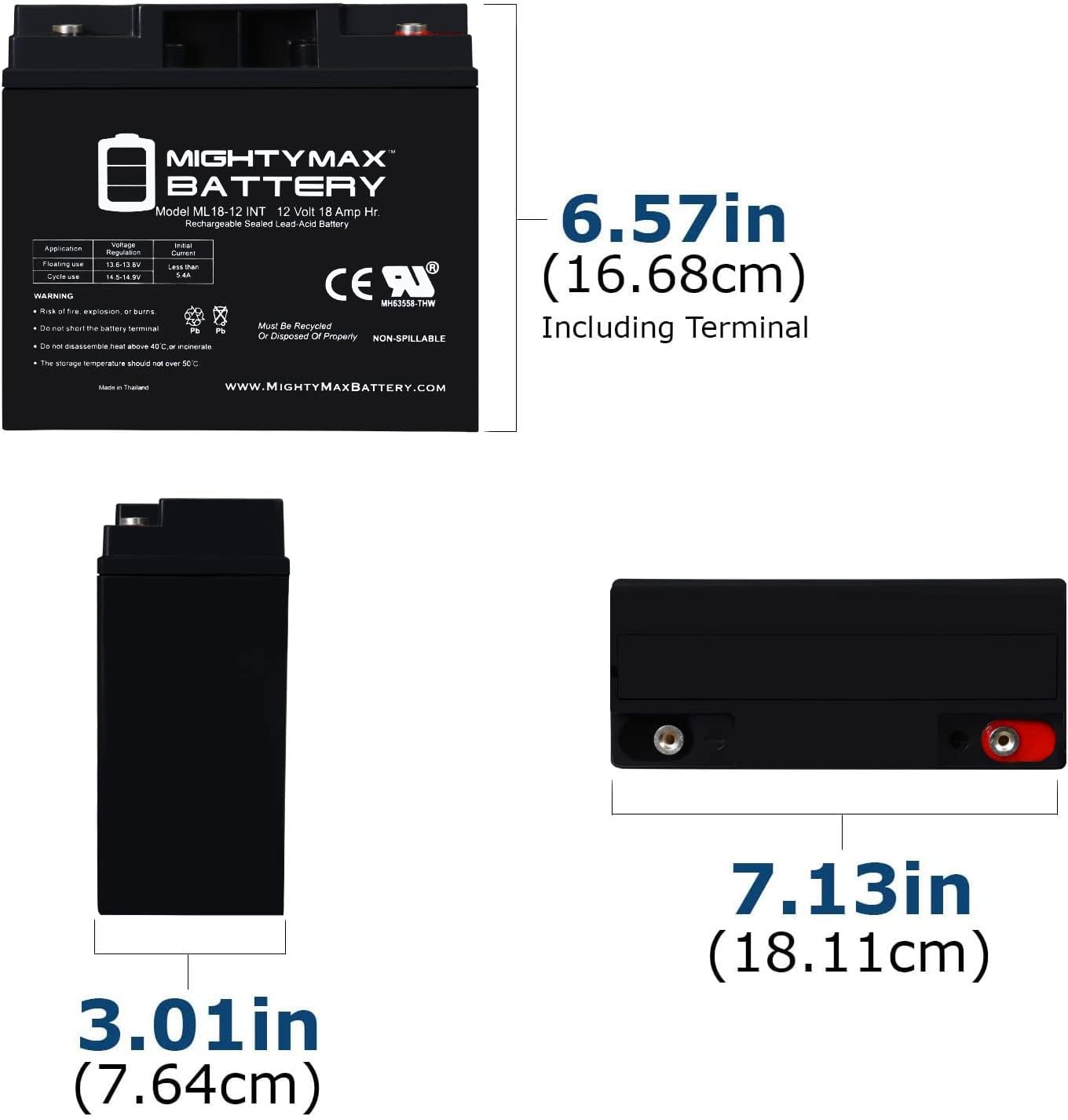 Mighty Max Battery Batería de repuesto SLA INT de 12V 18AH para XPower PowerSource 1800-2 Pack