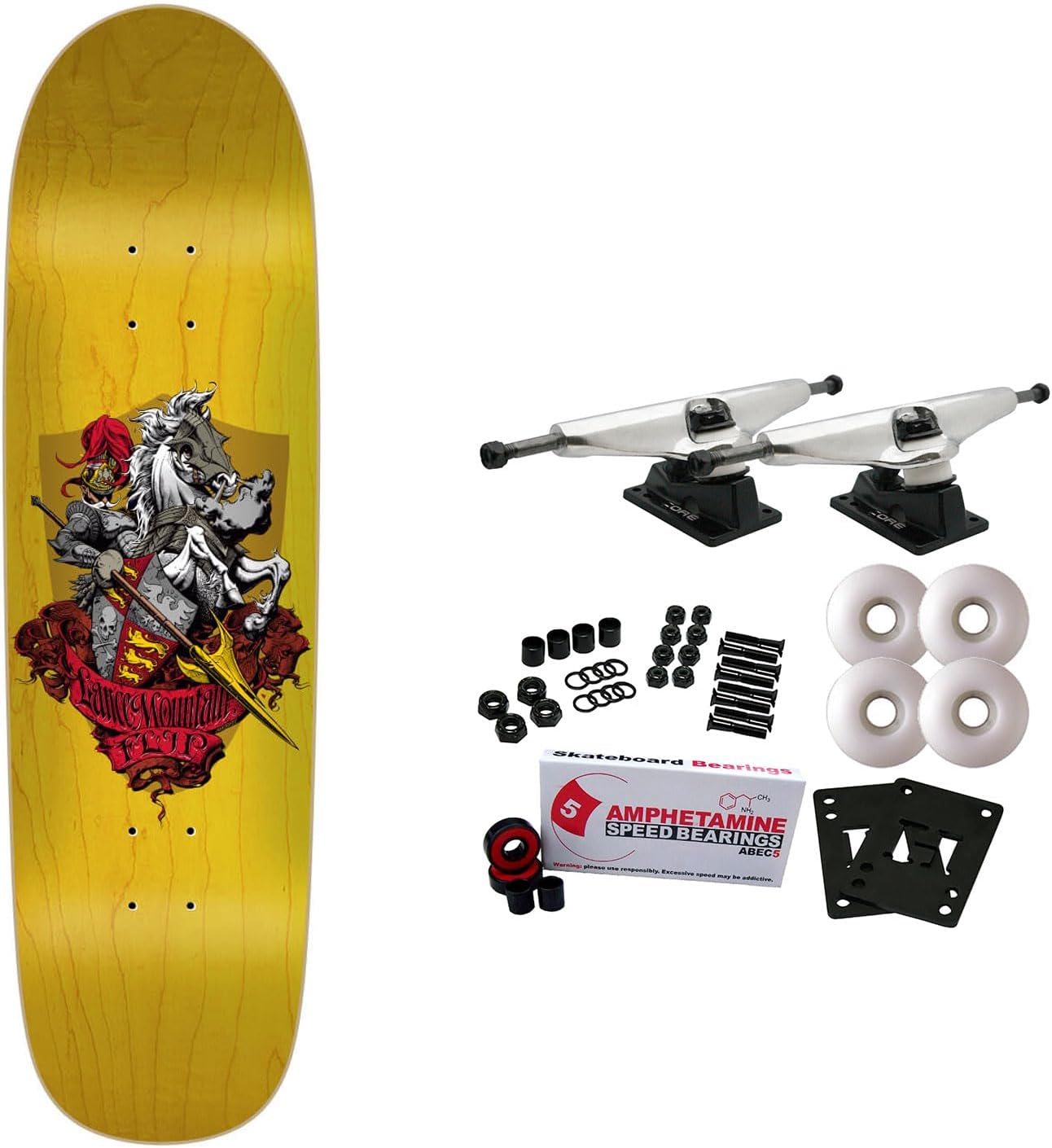 Monopatín Flip Completo Mountain Knight Amarillo 8.75″ x 31.875″