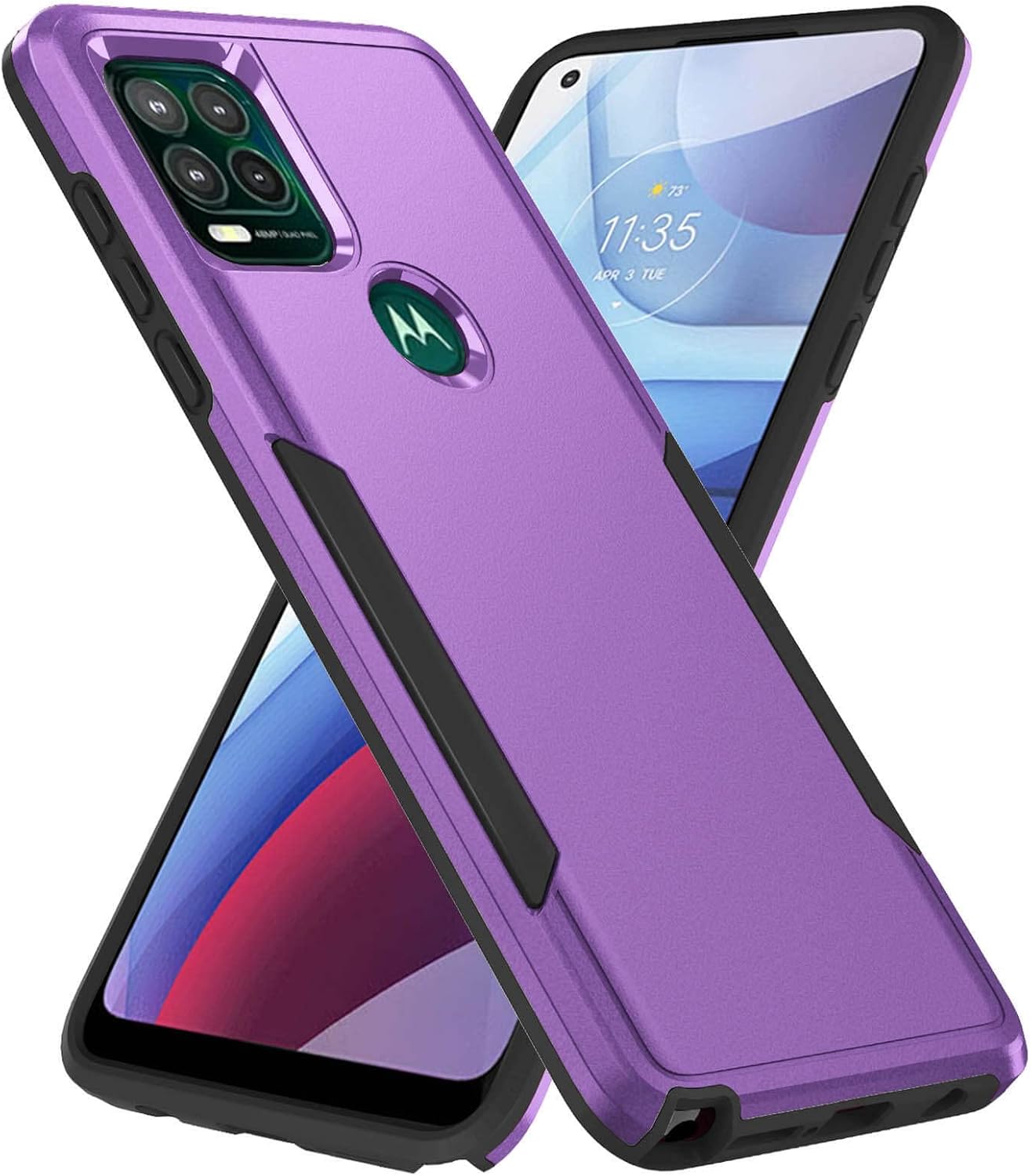 Funda compatible con Moto G Stylus 5G, parte trasera dura y diseño de TPU suave de doble capa, funda delgada, antiarañazos, protección de cuerpo