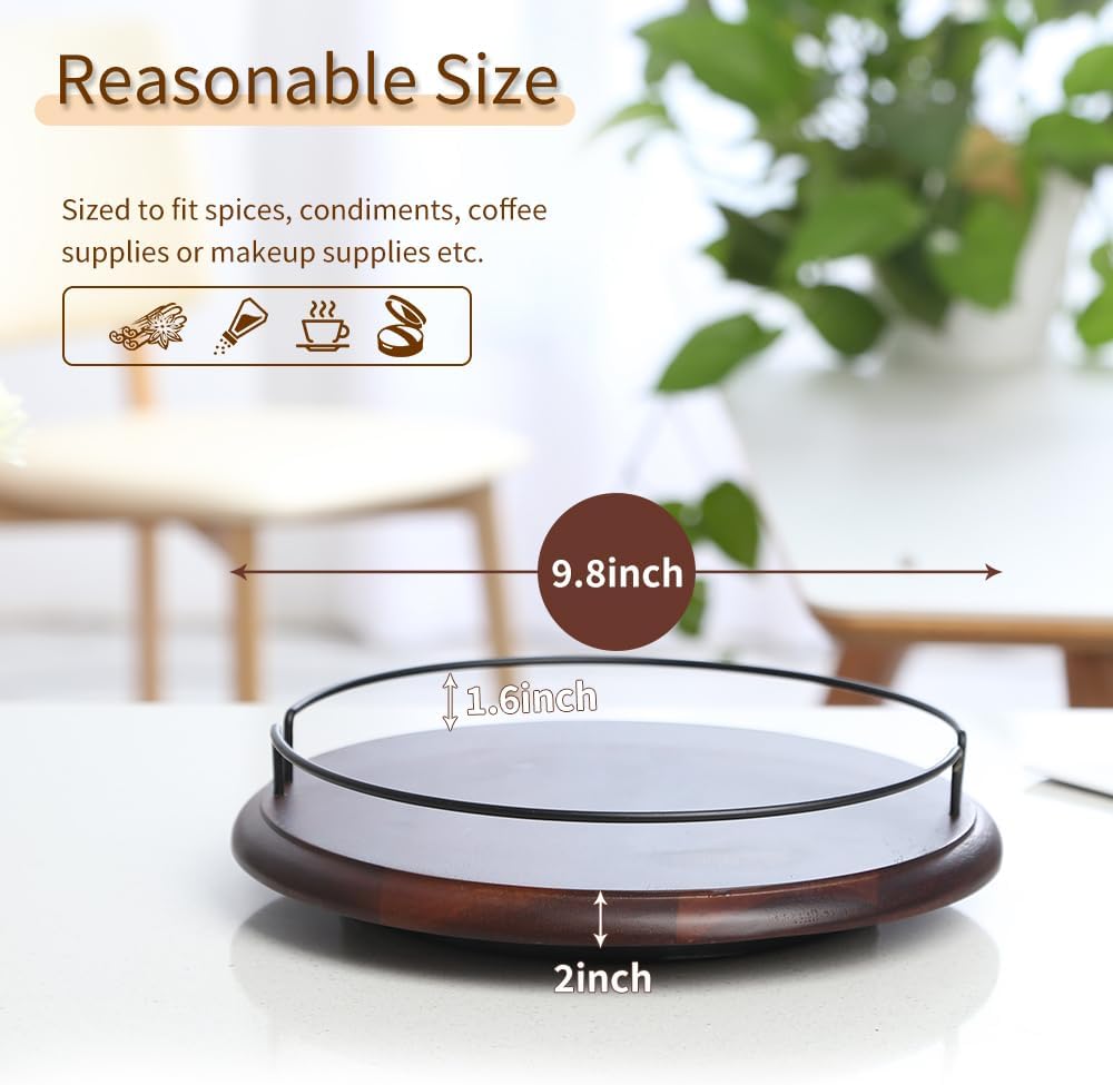 Tocadiscos pequeños Lazy Susan para mesa de comedor de cocina, organizador de gabinete redondo de 9.8 pulgadas, rodamiento de mesa, placa giratoria