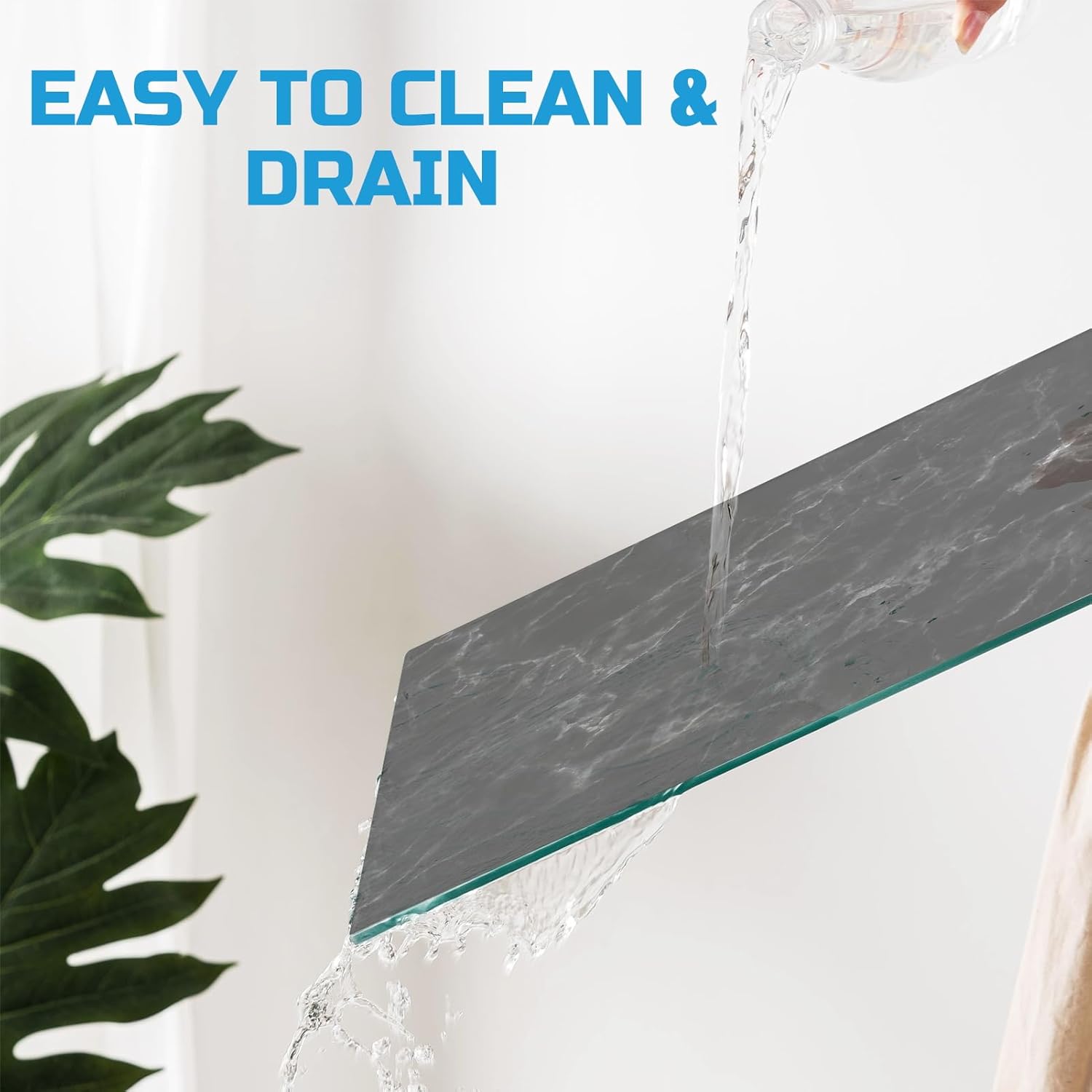 Tabla de cortar de vidrio templado para cocina, tabla de cortar negra de 16 x 12 pulgadas para encimera, tapete decorativo de cocina, resistente a