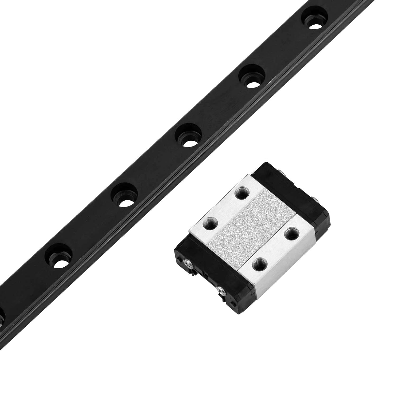 Guía de riel deslizante lineal MGN9 de 9.843 in con un bloque de carro MGN9C para impresora 3D y máquina CNC, negro (MGN9C, 9.843 in)