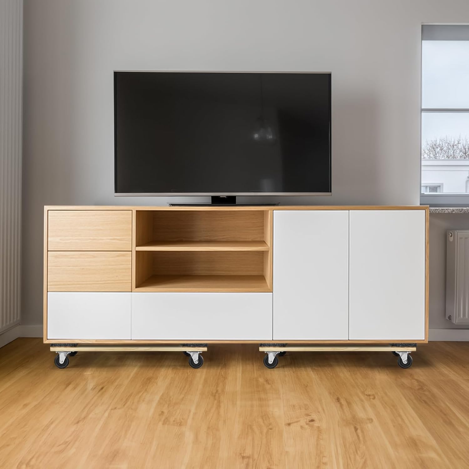 VEVOR Carrito móvil para muebles de madera dura, 30 pulgadas x 18 pulgadas. Ruedas giratorias de 4 x 3 PP, carrito móvil de madera resistente,