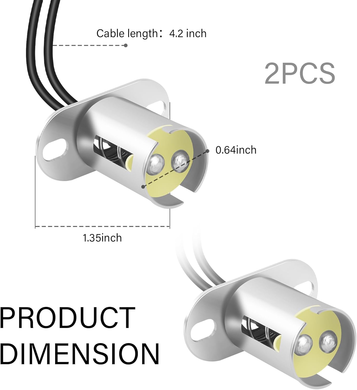BAY15D – Adaptador de bombilla 1157 con 2 conectores de cable, enchufe de bombilla LED 1157 para intermitente, luz de freno, luces traseras de coche