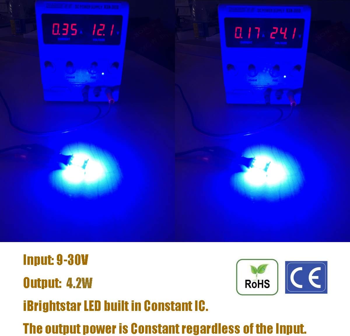 iBrightstar 3030 chipsets T15 912 W16W 921 bombillas LED sin errores para luces de marcha atrás, luces de carga para camiones, 3 luces de freno,