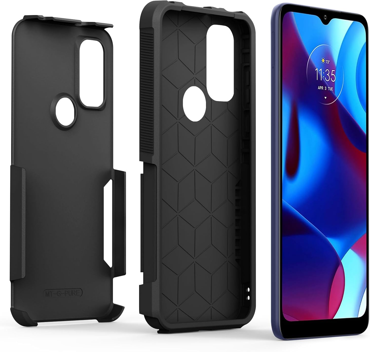 Oumida Funda para Motorola Moto G Play 2023, Moto G Power 2022Moto G Pure 2021 Funda de doble capa trasera rígida de silicona híbrida a prueba de