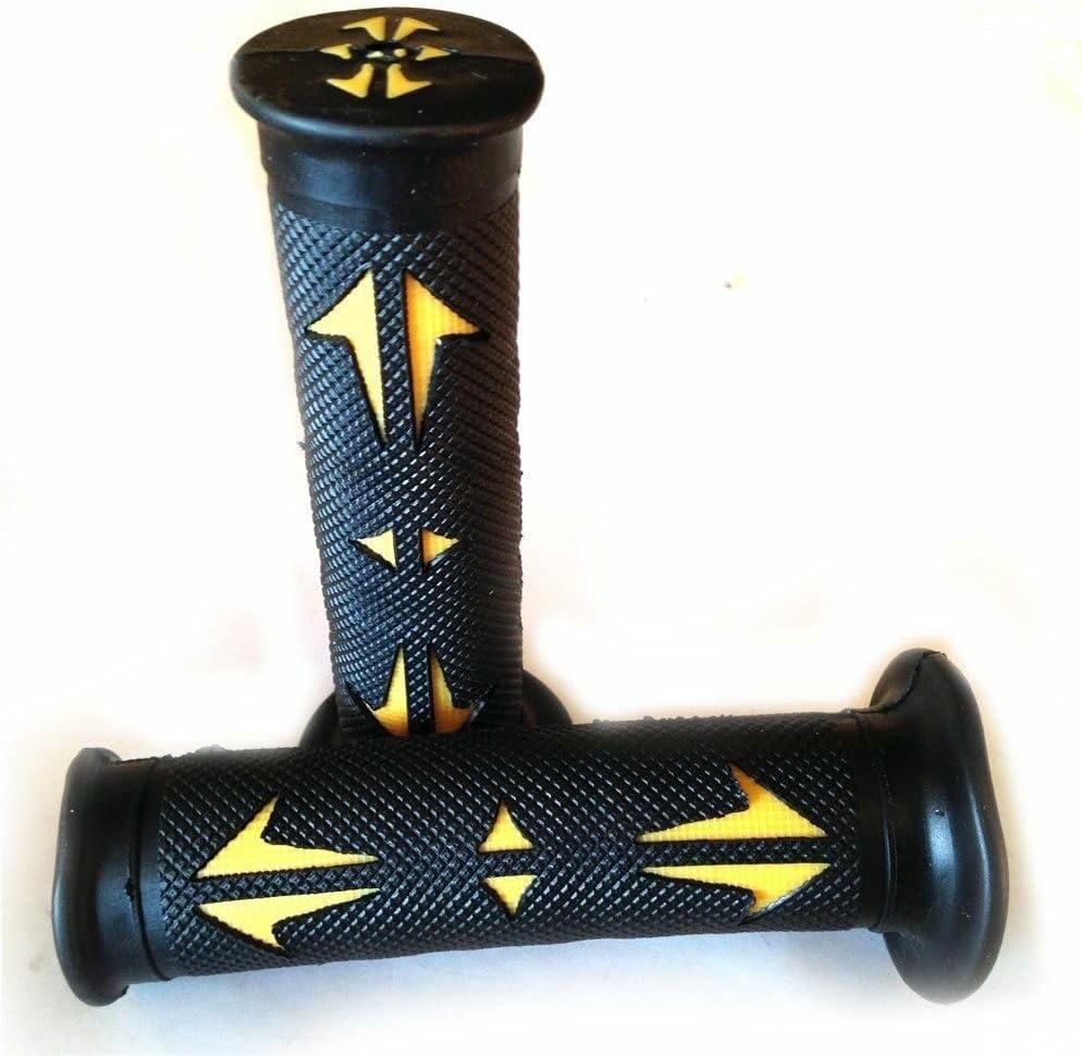 HTTMT – (Izquierda 78″ derecha 1″) Universal ATV y PWC Rubber Comfort Grips- Amarillo Compatible con lado izquierdo 0.866 in (78″), lado derecho