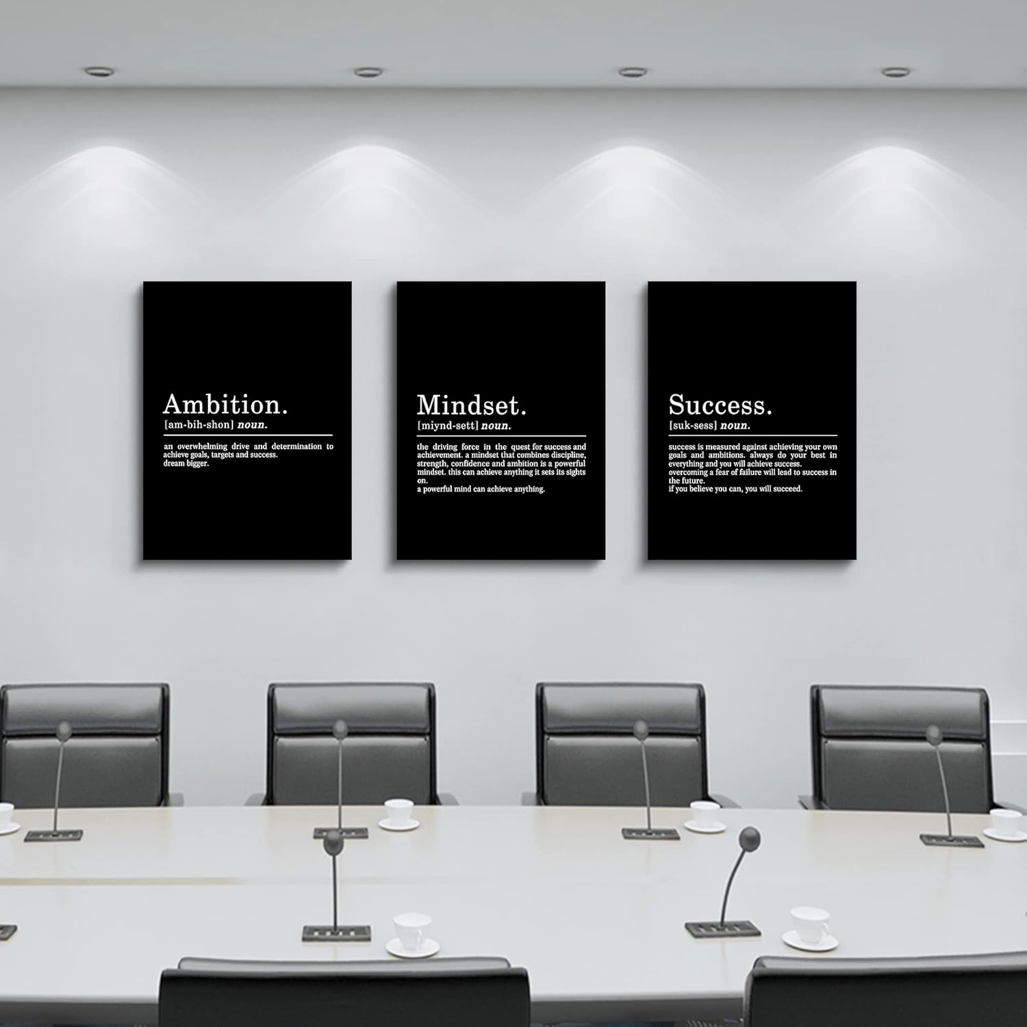Arte de pared EPHANY ART – Lienzo inspirador, impresiones de citas sobre mentalidad, éxito y ambición, arte de pared grande y negro, motivacional,