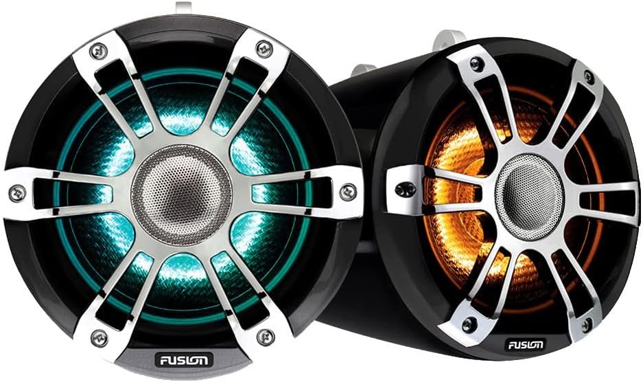 Fusion 010-02439-00 Altavoces de torre de despertador, 7.7″, cromados, iluminados